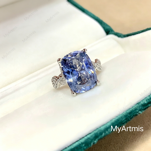 Luxurious Ice-Flower Cut Large Carat CZ Ring, Sparkling Radiant Stone Adjustable Statement Ring, Trendy Jewelry Gift for Her