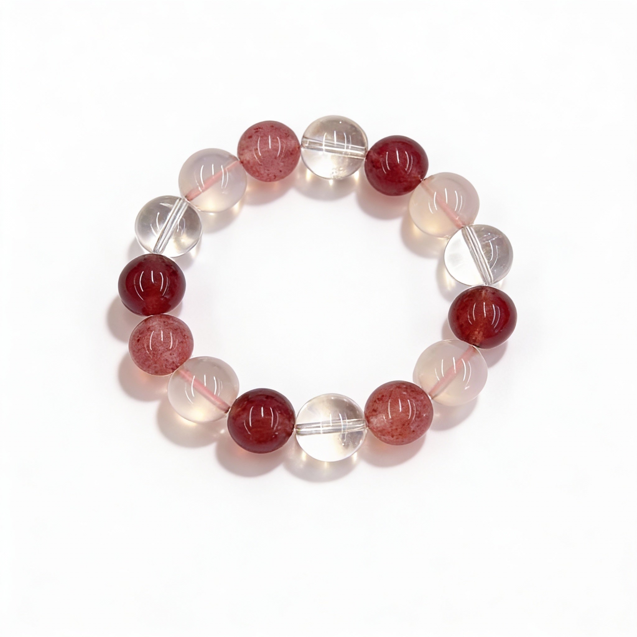 Strawberry Quartz Clear Quartz Rose Quartz Love Vitality Bracelet