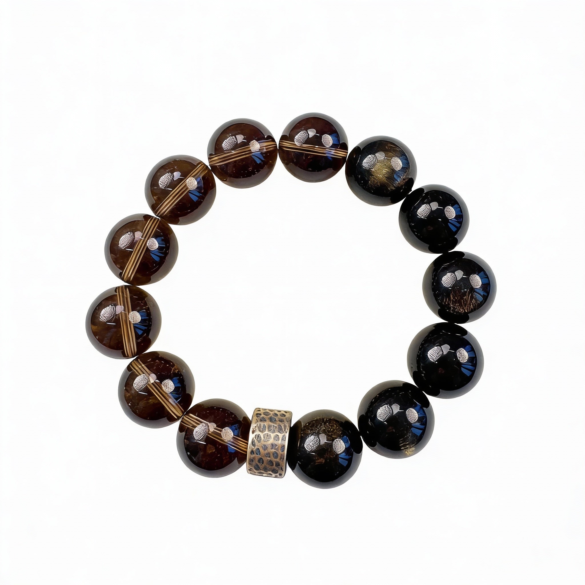 Smoky Quartz Golden Obsidian Protection Bracelet