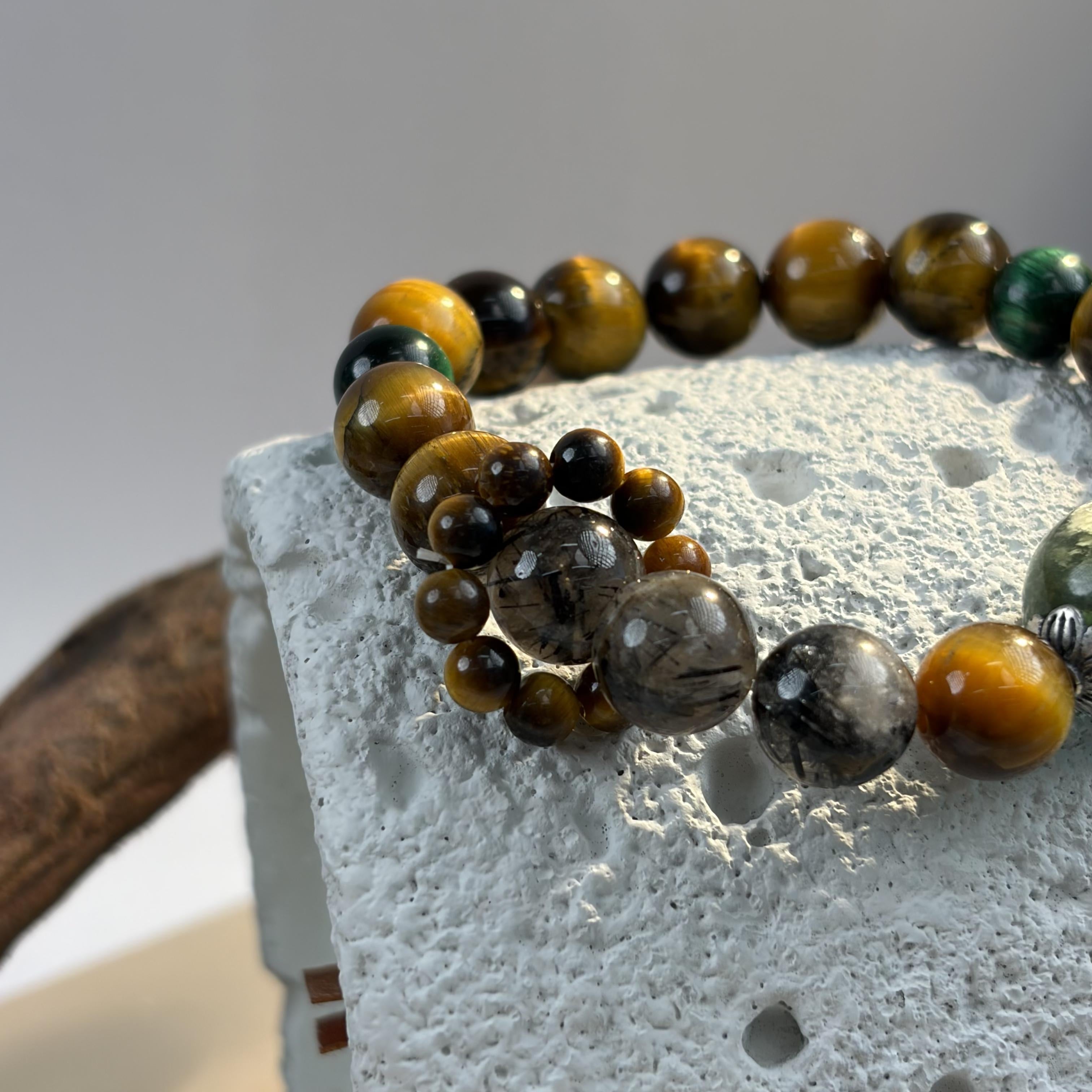 Tiger’s Eye Green Lepidolite Courage Bracelet