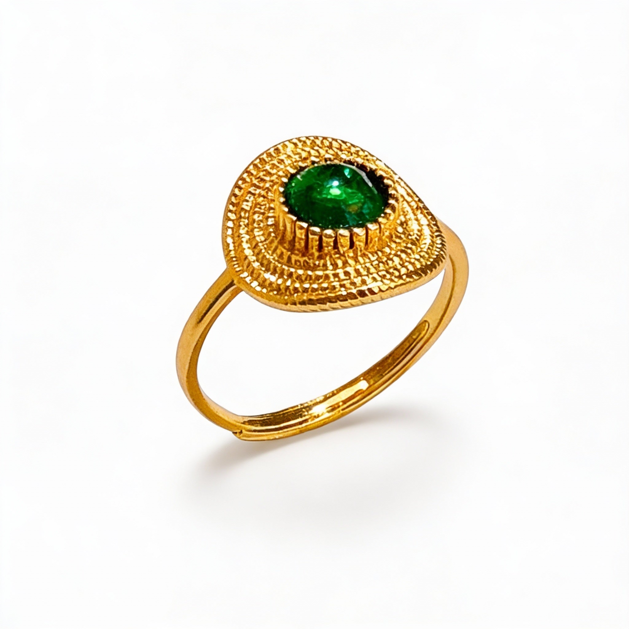 Green Agate Blessing Harmony Crystal Ring