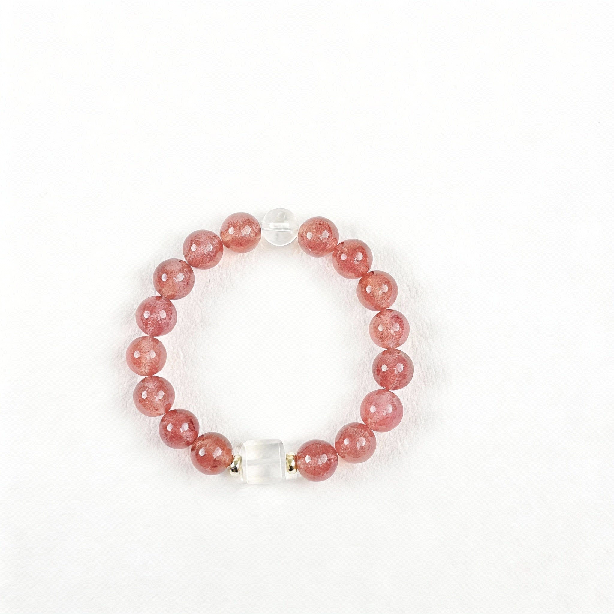 Strawberry Quartz Clear Quartz Harmony Bracelet