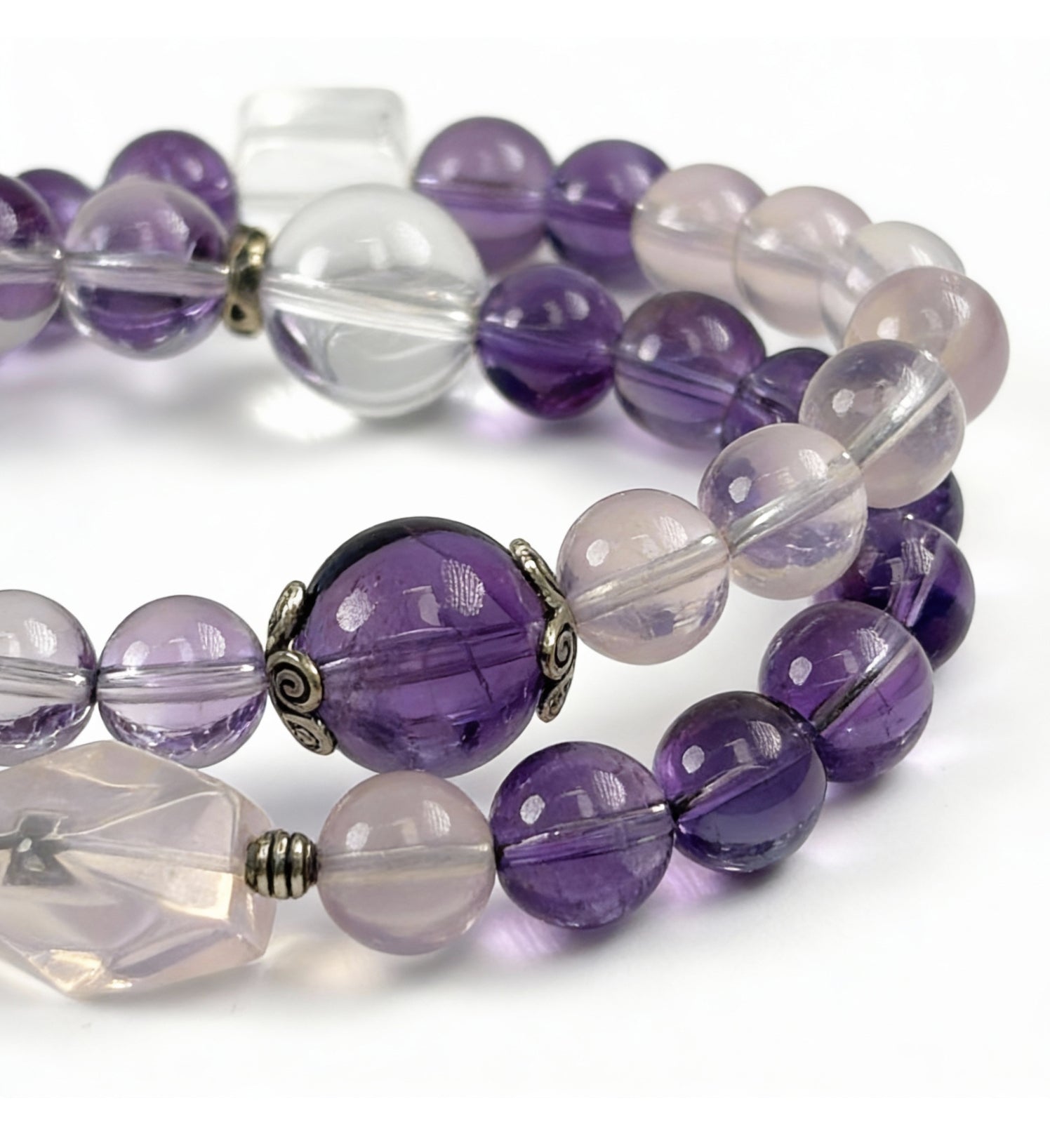 Amethyst Clear Quartz Clarity Balance Bracelet