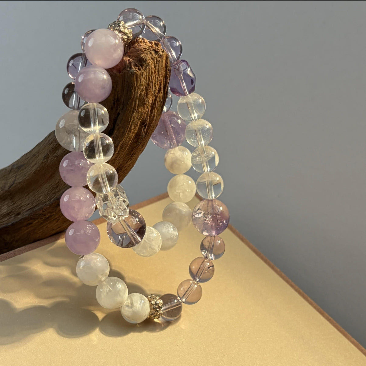 Amethyst Rose Quartz Snow Quartz Balance Bracelet