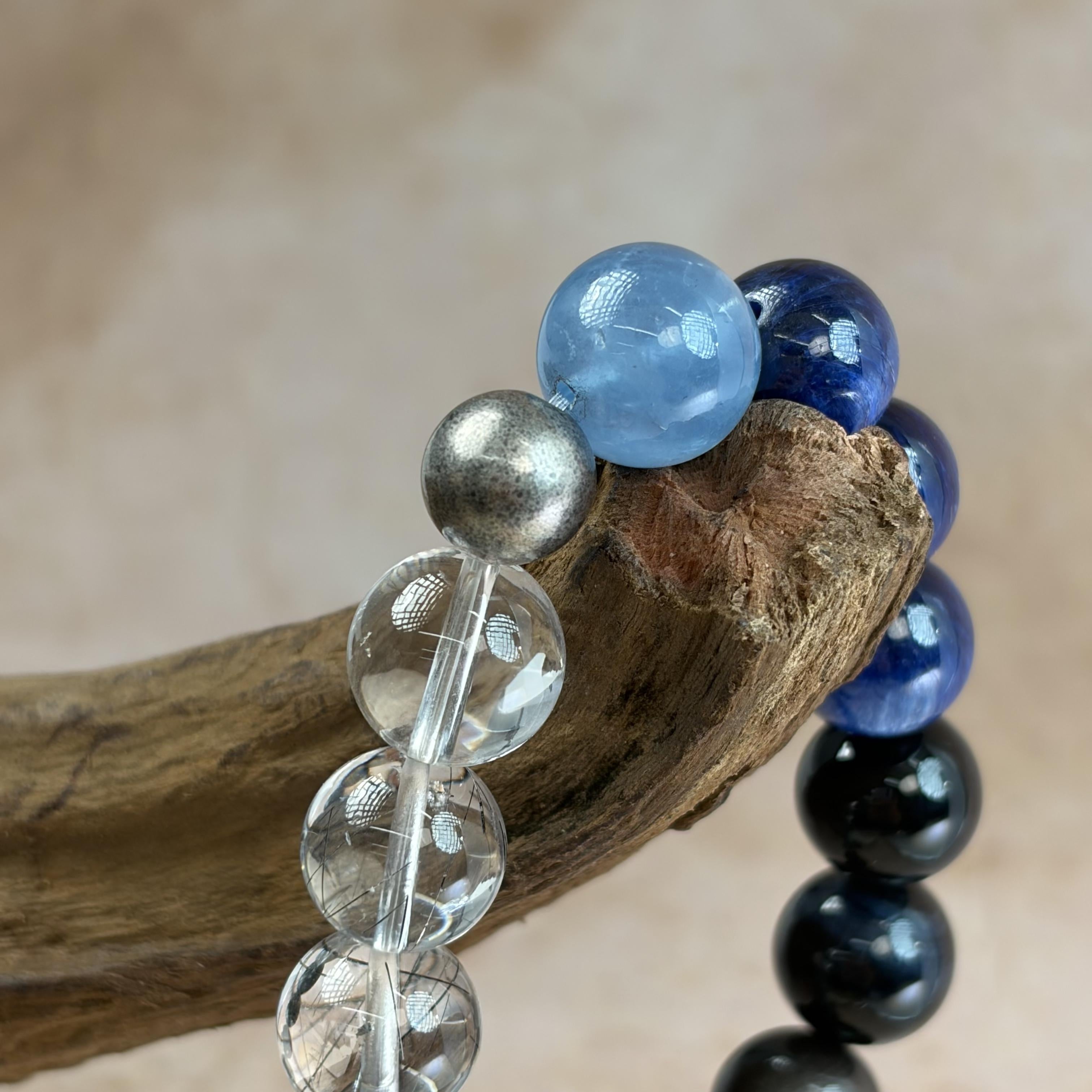 Aquamarine Labradorite Obsidian Balance Bracelet