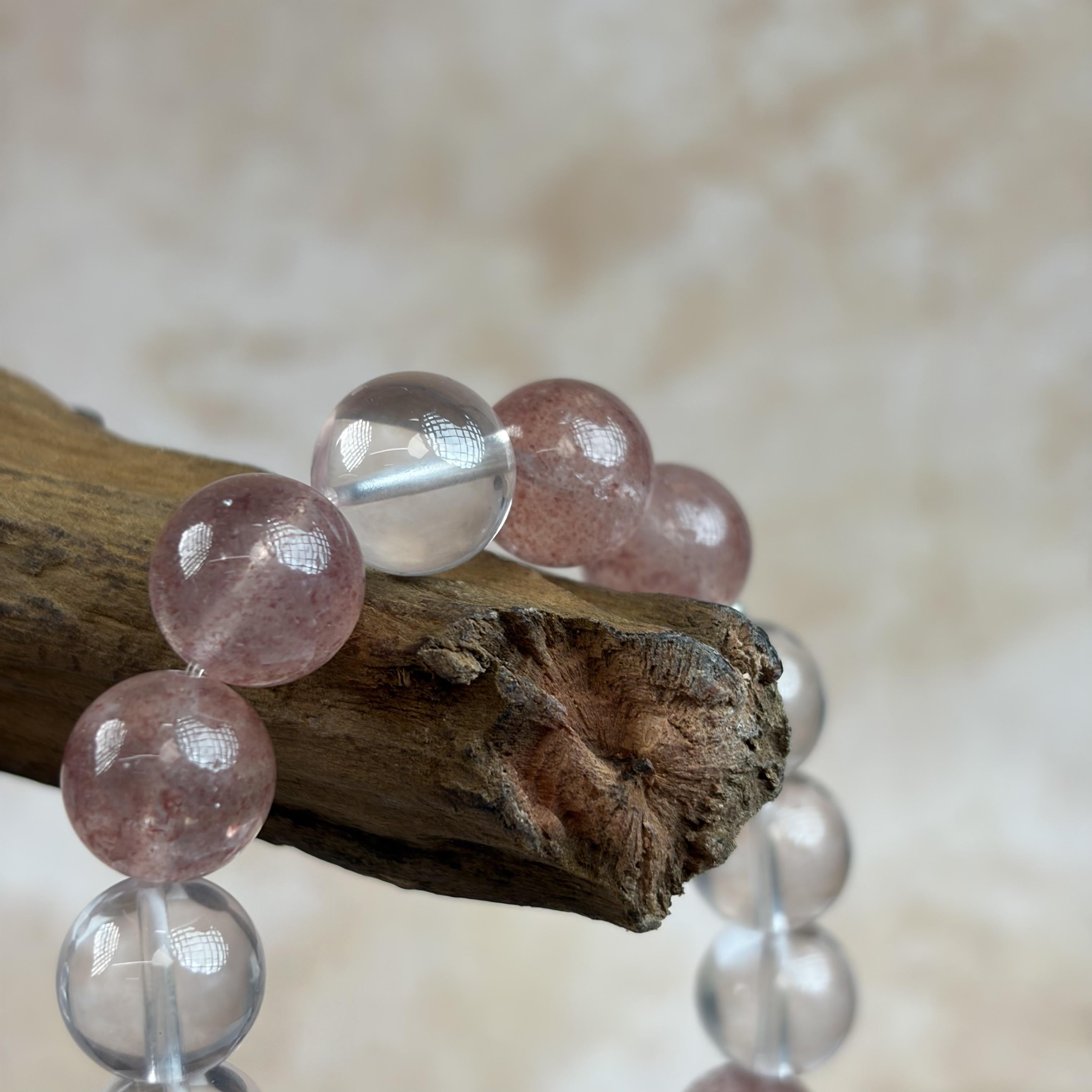 Strawberry Quartz Clear Quartz Harmony Bracelet