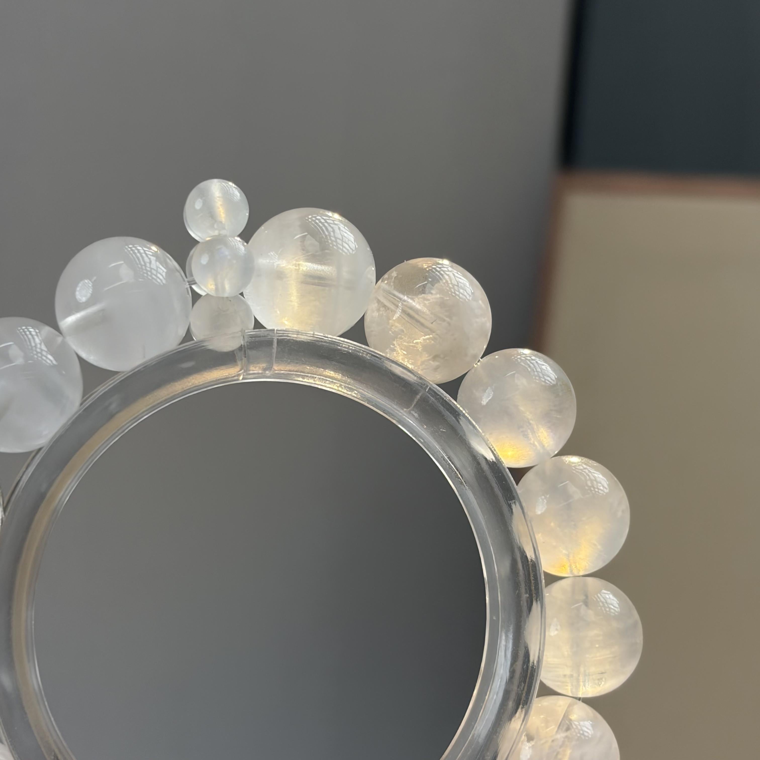 Moonstone Clear Quartz Silver Balance Bracelet