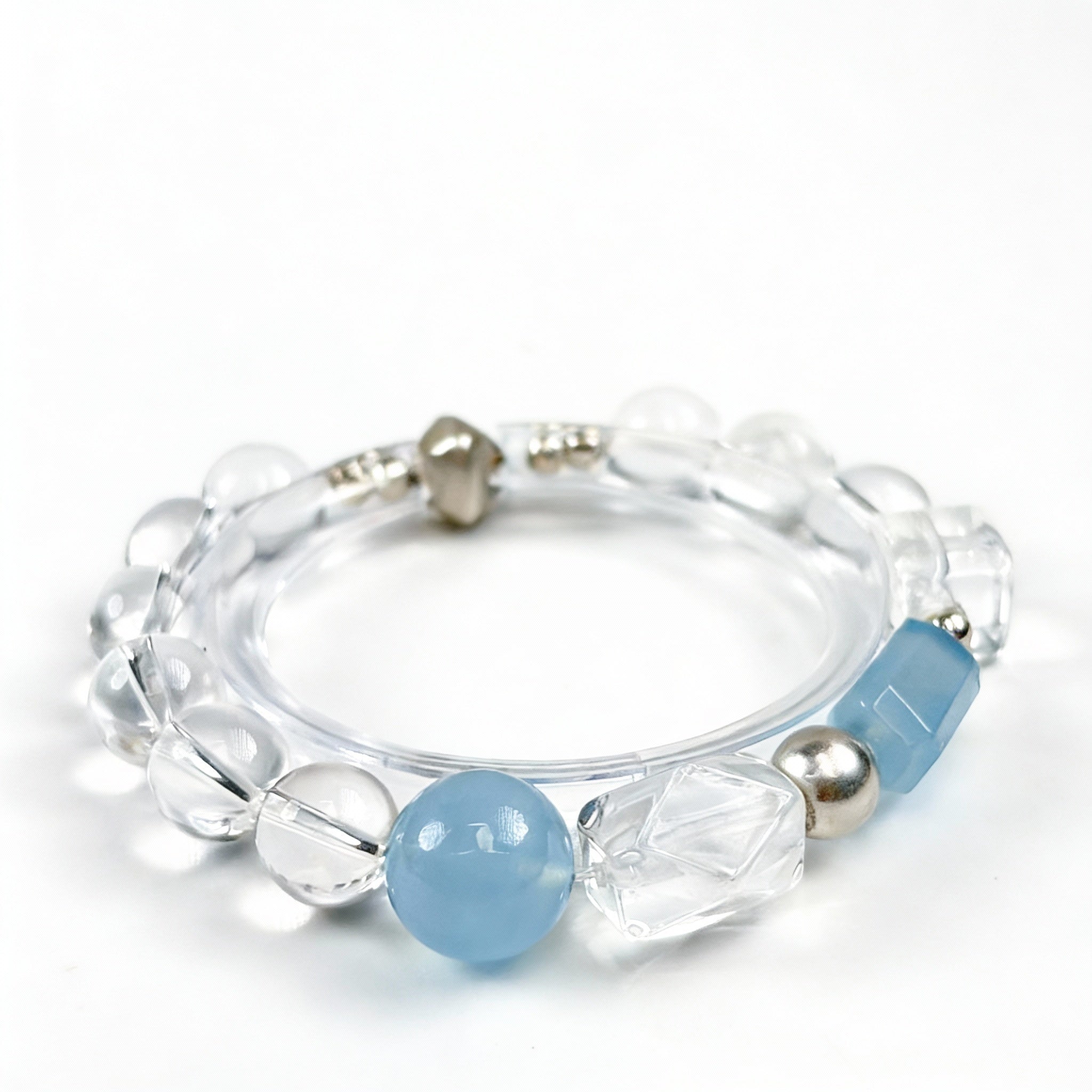 Aquamarine Clear Quartz Hematite Balance Bracelet