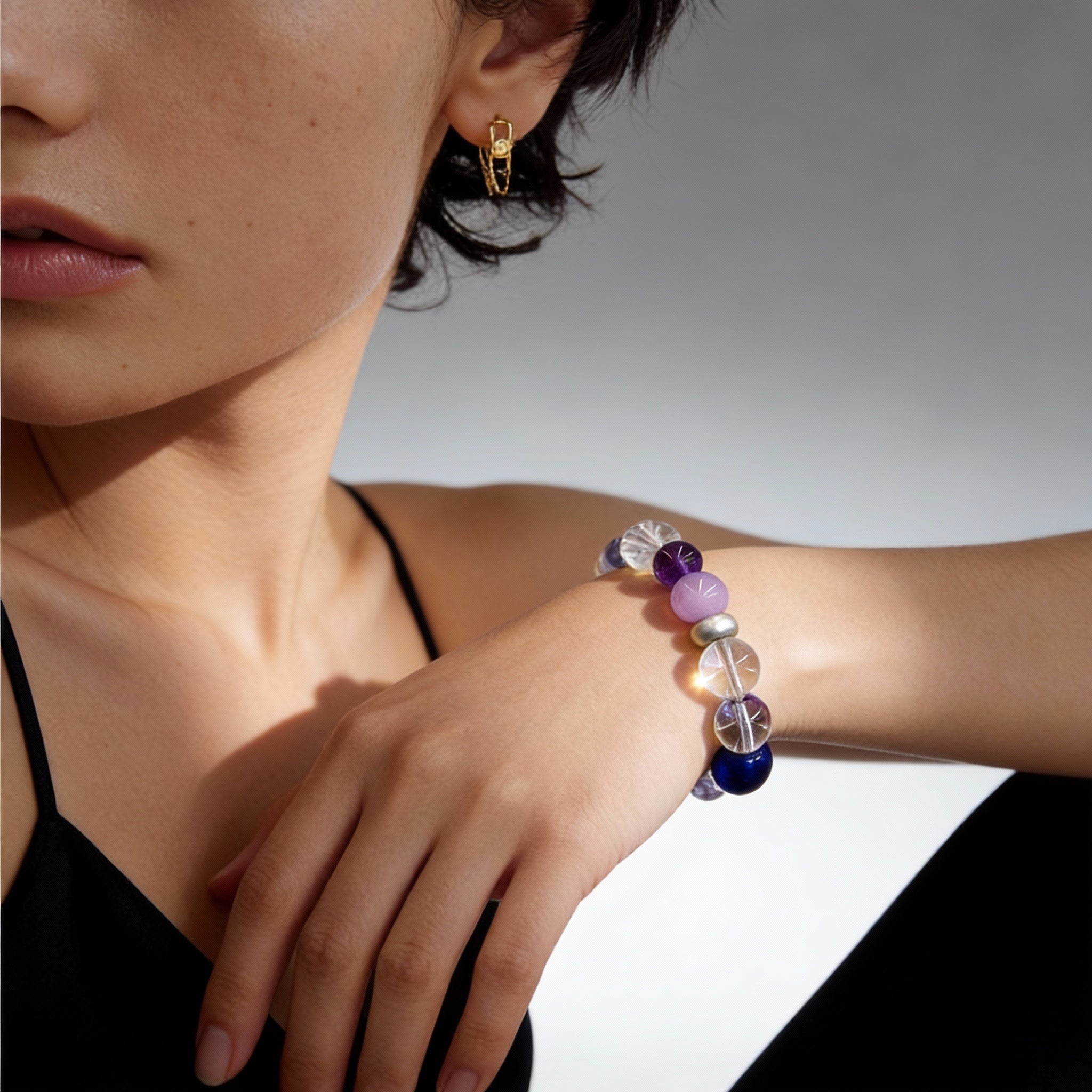 Amethyst Rose Quartz Clear Quartz Harmony Bracelet