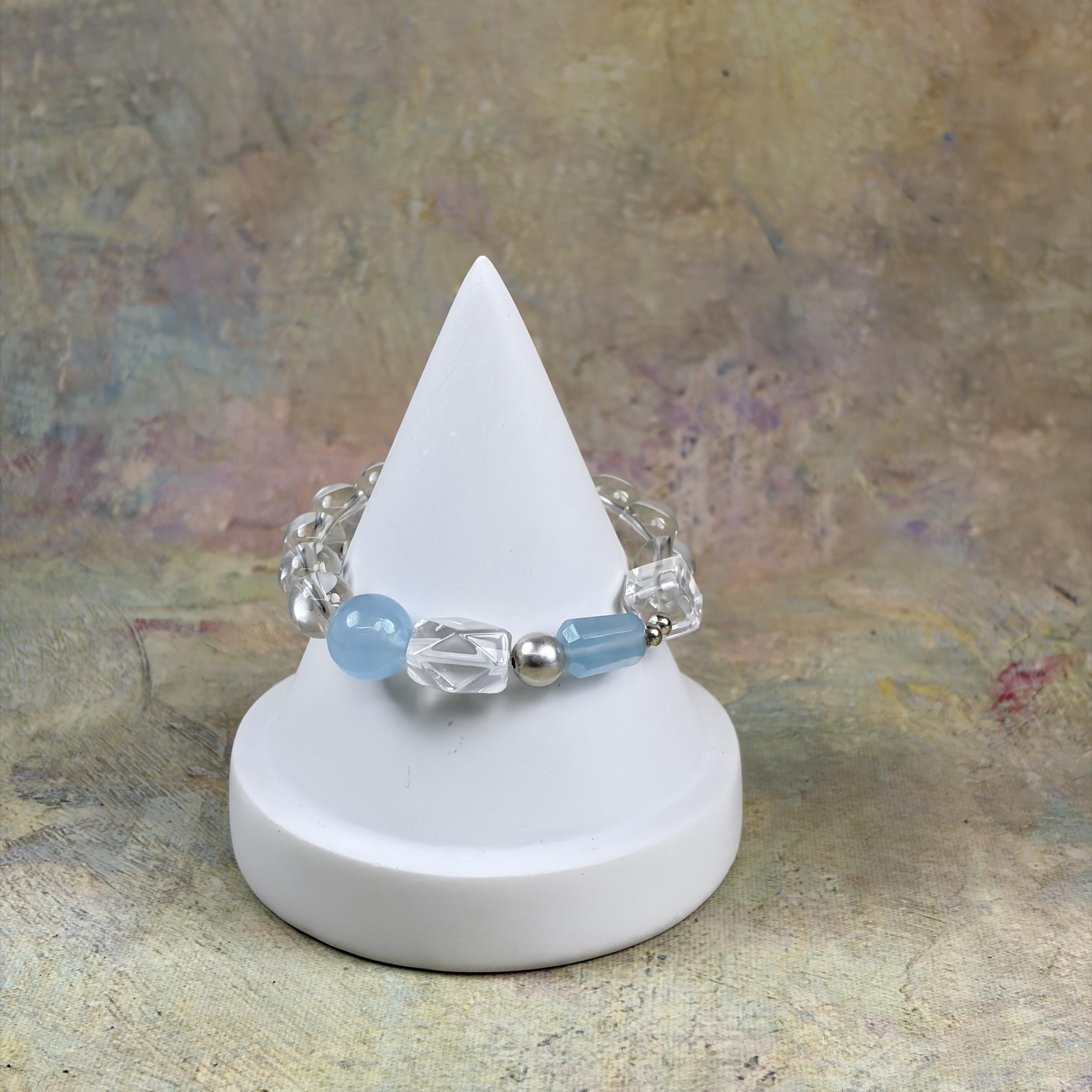 Aquamarine Clear Quartz Hematite Balance Bracelet