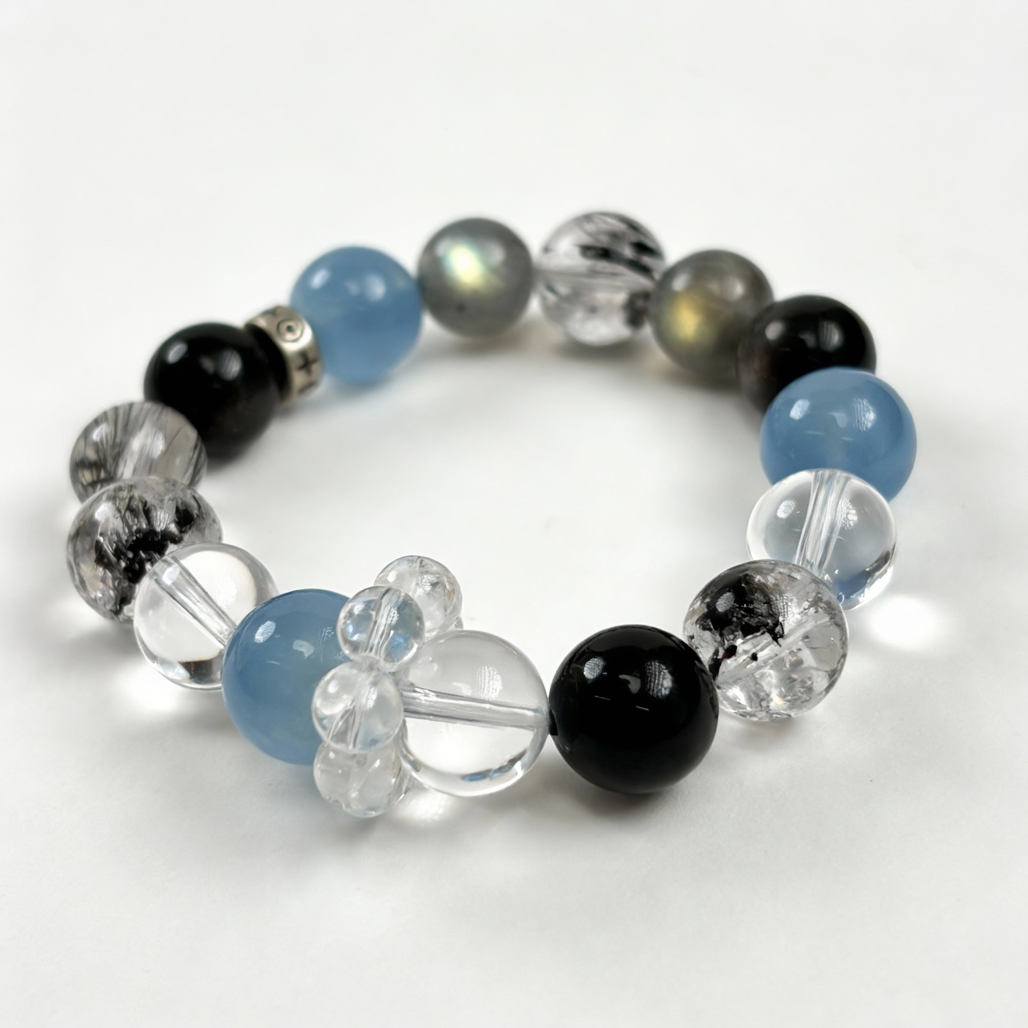 Aquamarine Labradorite Obsidian Balance Bracelet