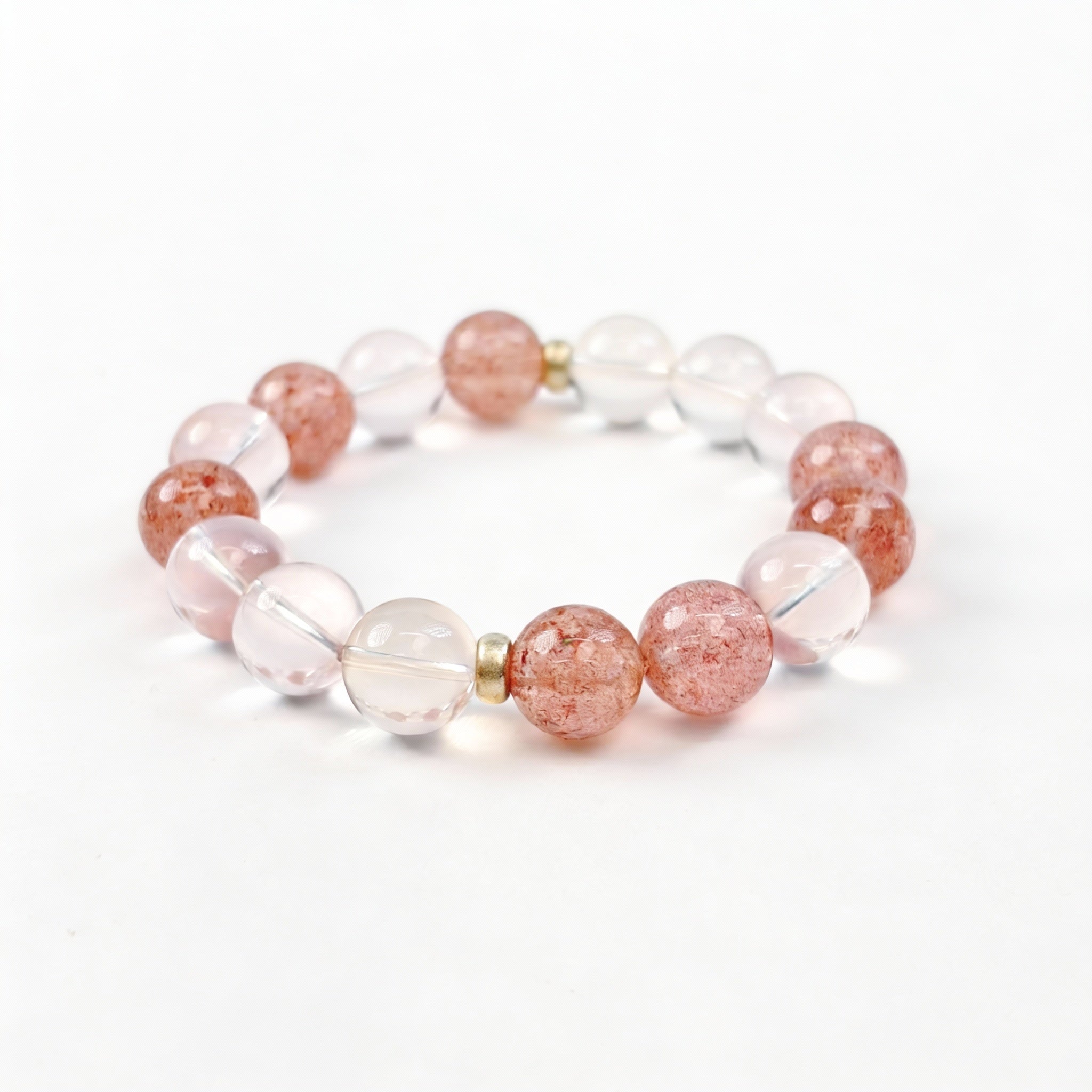 Strawberry Quartz Clear Quartz Harmony Bracelet