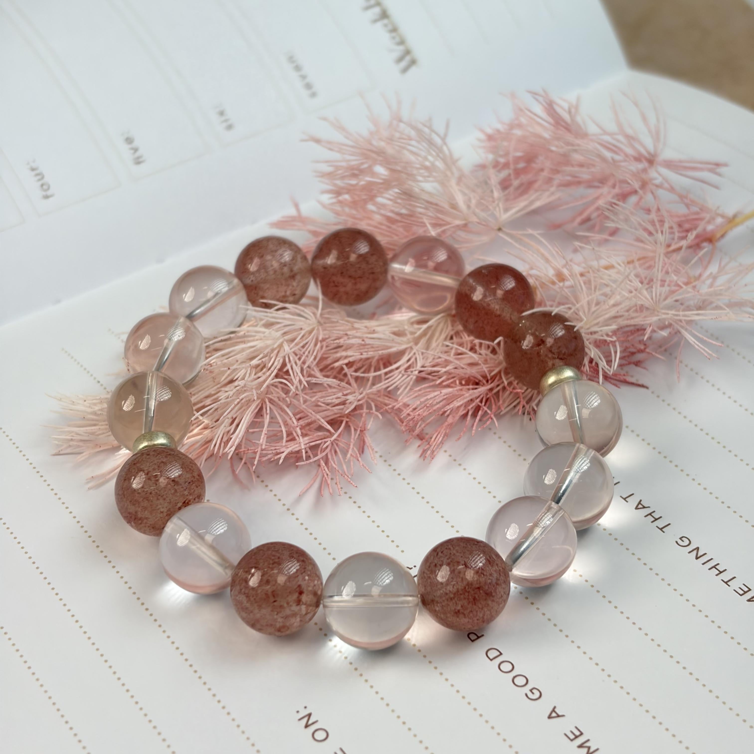 Strawberry Quartz Clear Quartz Harmony Bracelet