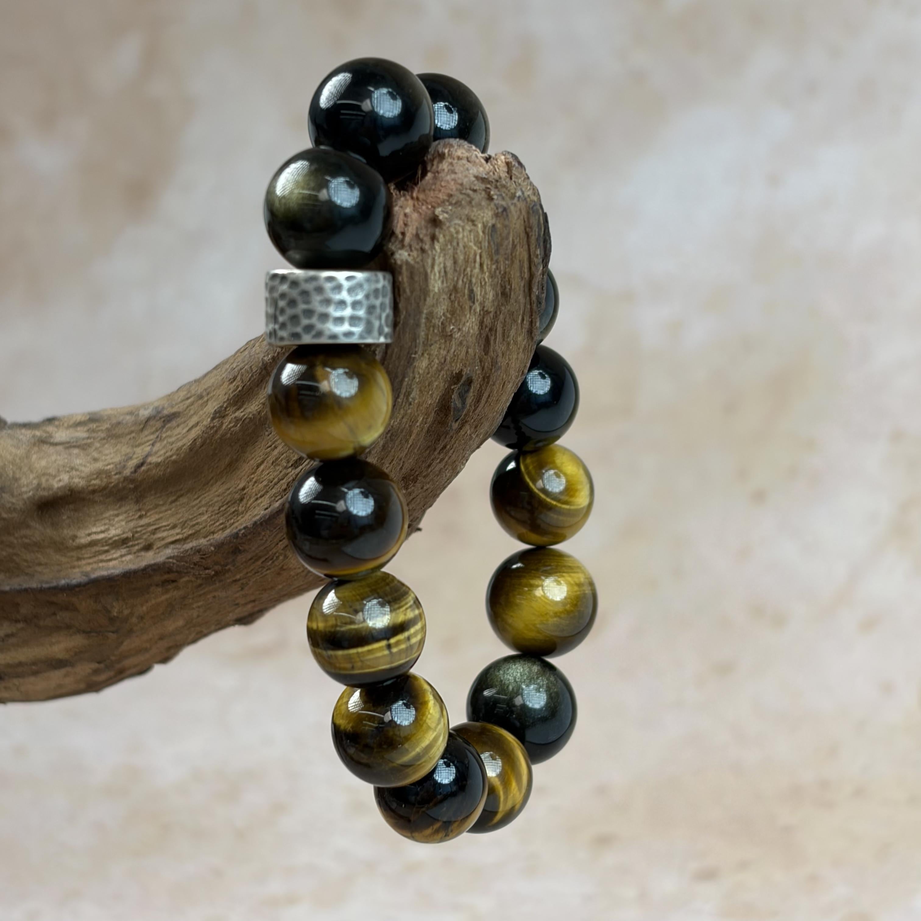 Golden Obsidian Tiger’s Eye Protection Bracelet