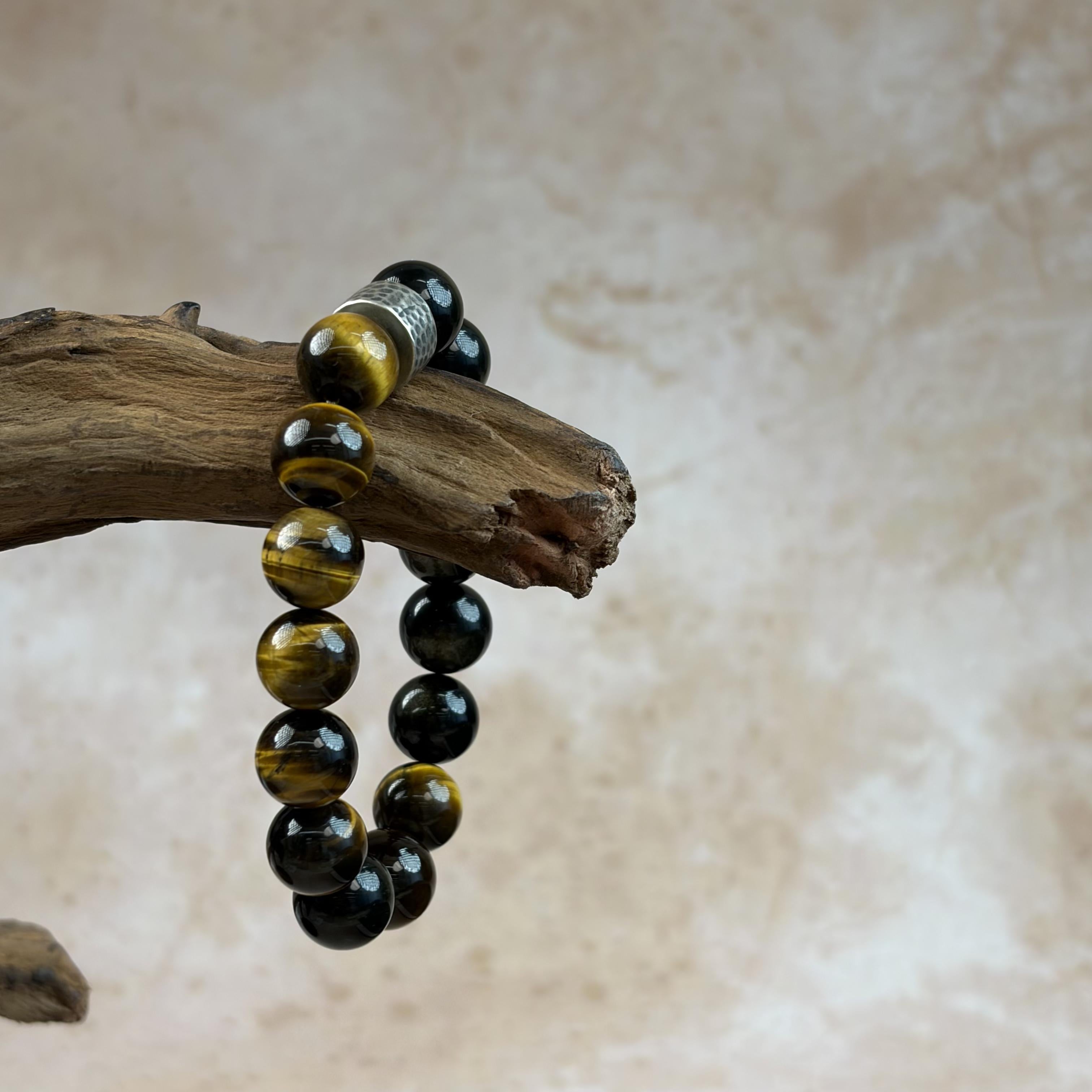 Golden Obsidian Tiger’s Eye Protection Bracelet