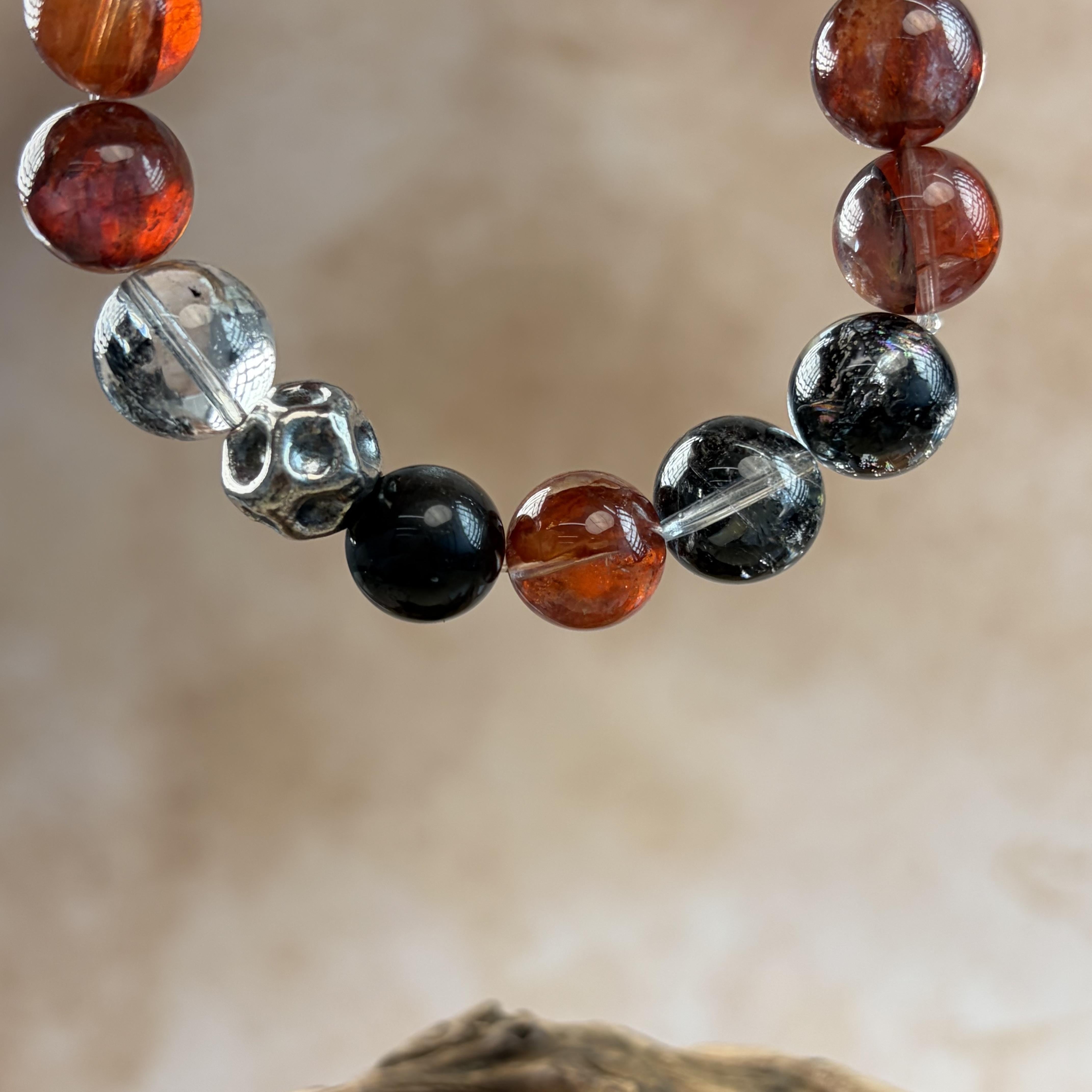 Red Rutilated Quartz Garnet Balance Bracelet