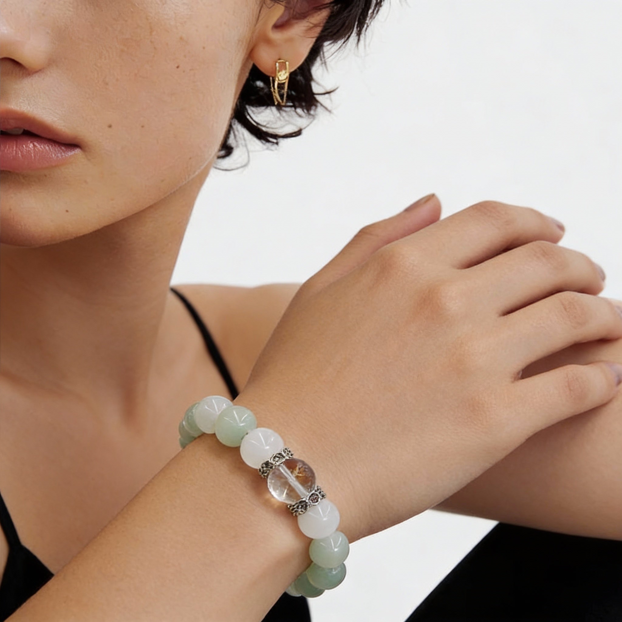 Jade Clear Quartz Harmony Balance Bracelet