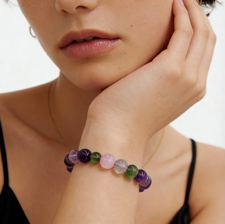 Amethyst Green Fluorite Clarity Bracelet