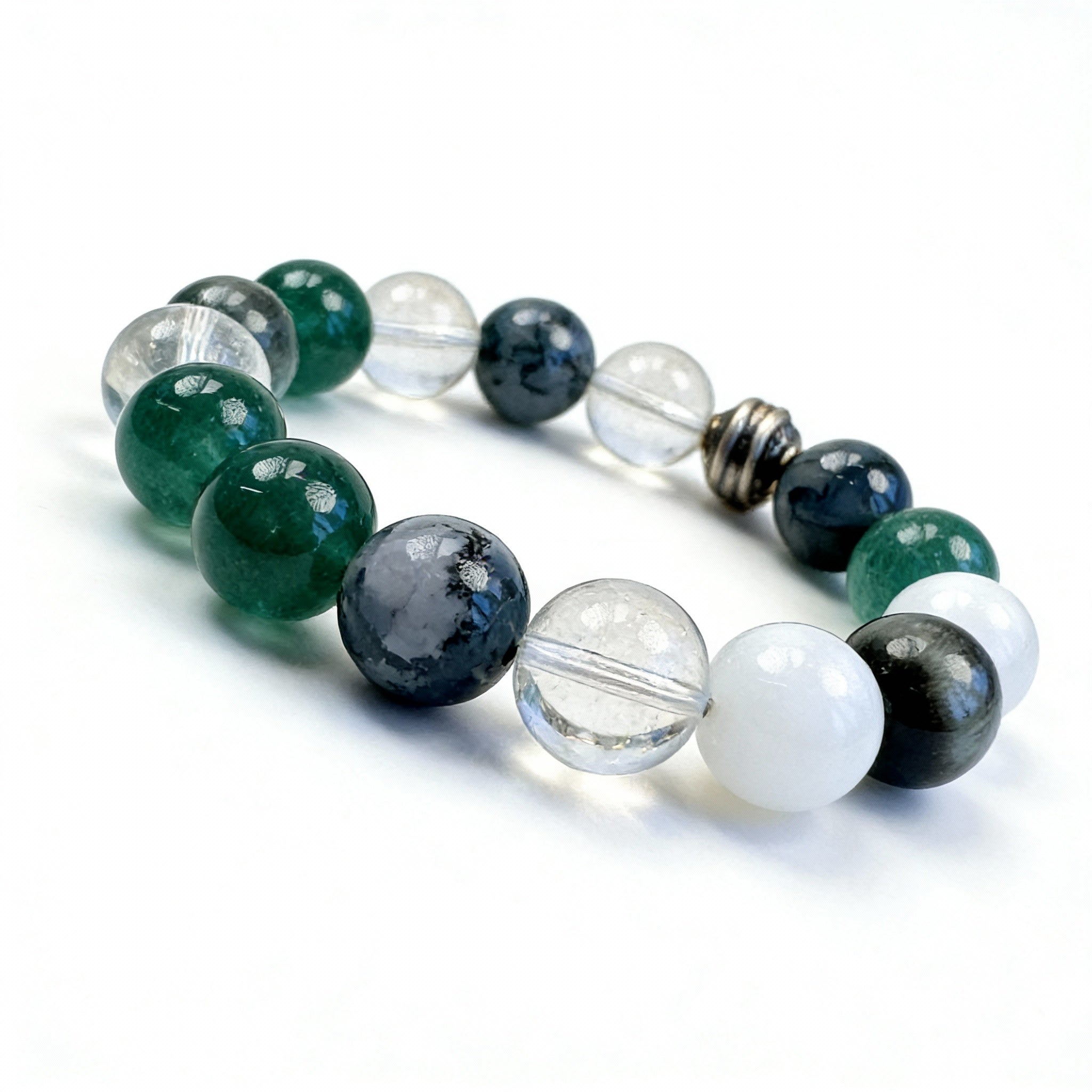 Green Aventurine White Jade Balance Bracelet