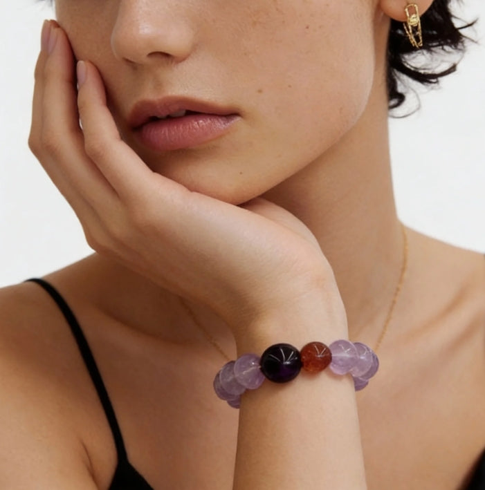 Amethyst Sunstone Spiritual Harmony Bracelet