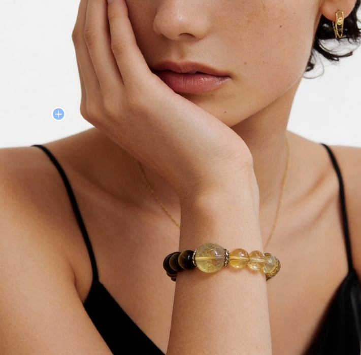 Rutilated Quartz Tiger’s Eye Abundance Bracelet