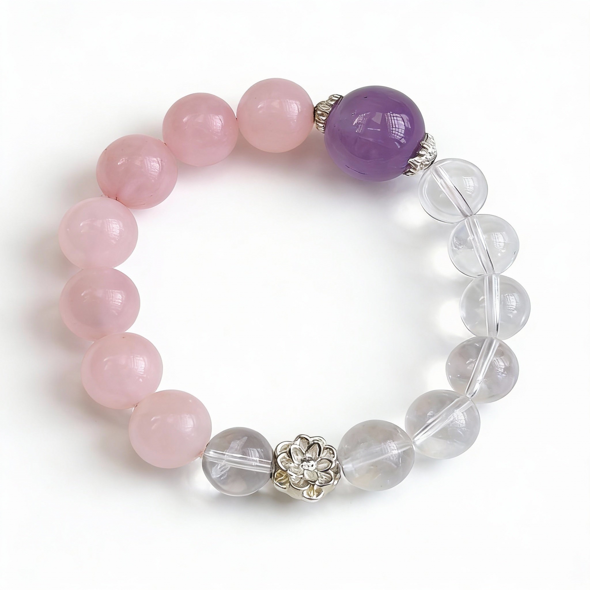 Amethyst Rose Quartz Clear Quartz Serenity Bracelet