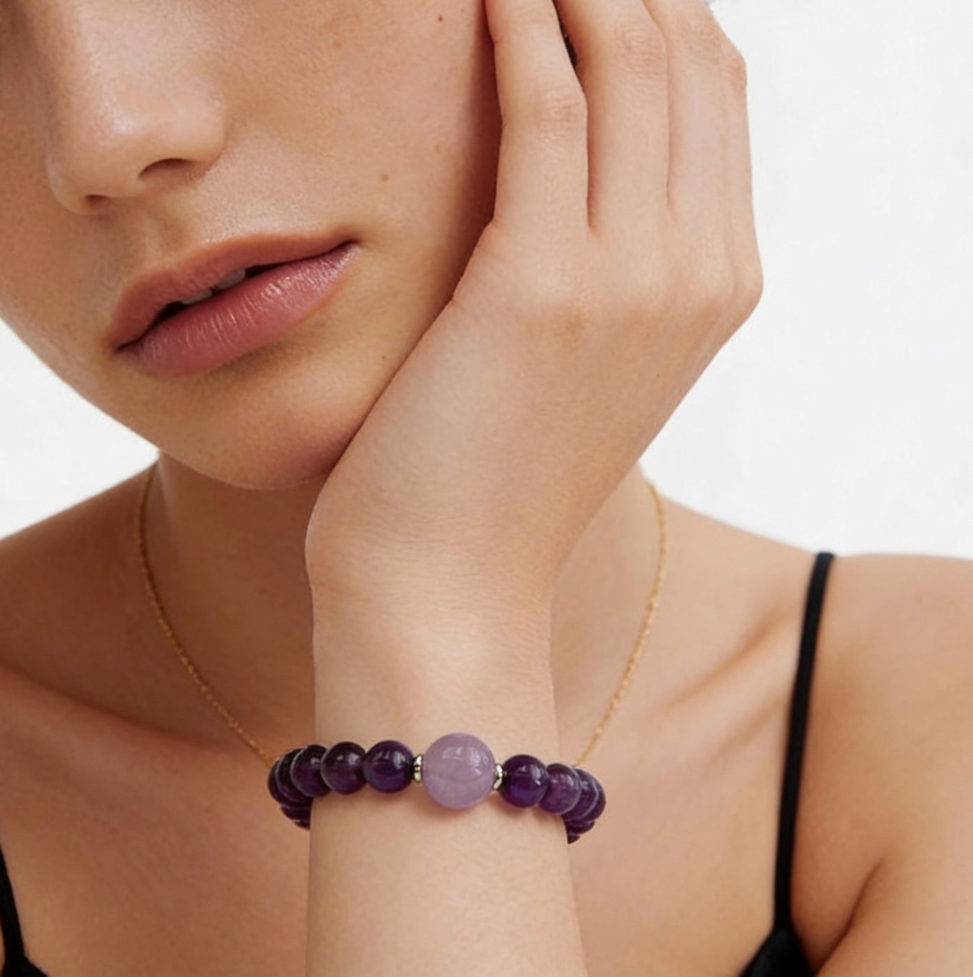 Amethyst Silver Serenity Balance Bracelet