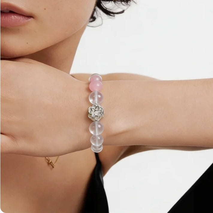 Amethyst Rose Quartz Clear Quartz Serenity Bracelet