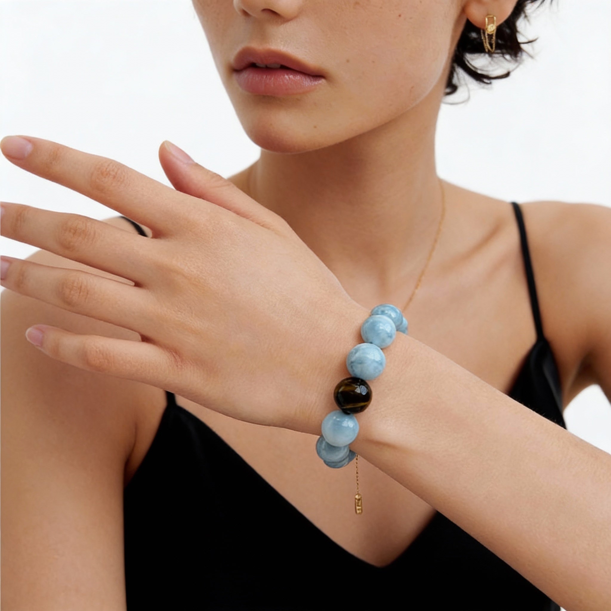 Larimar Tiger’s Eye Harmony Bracelet
