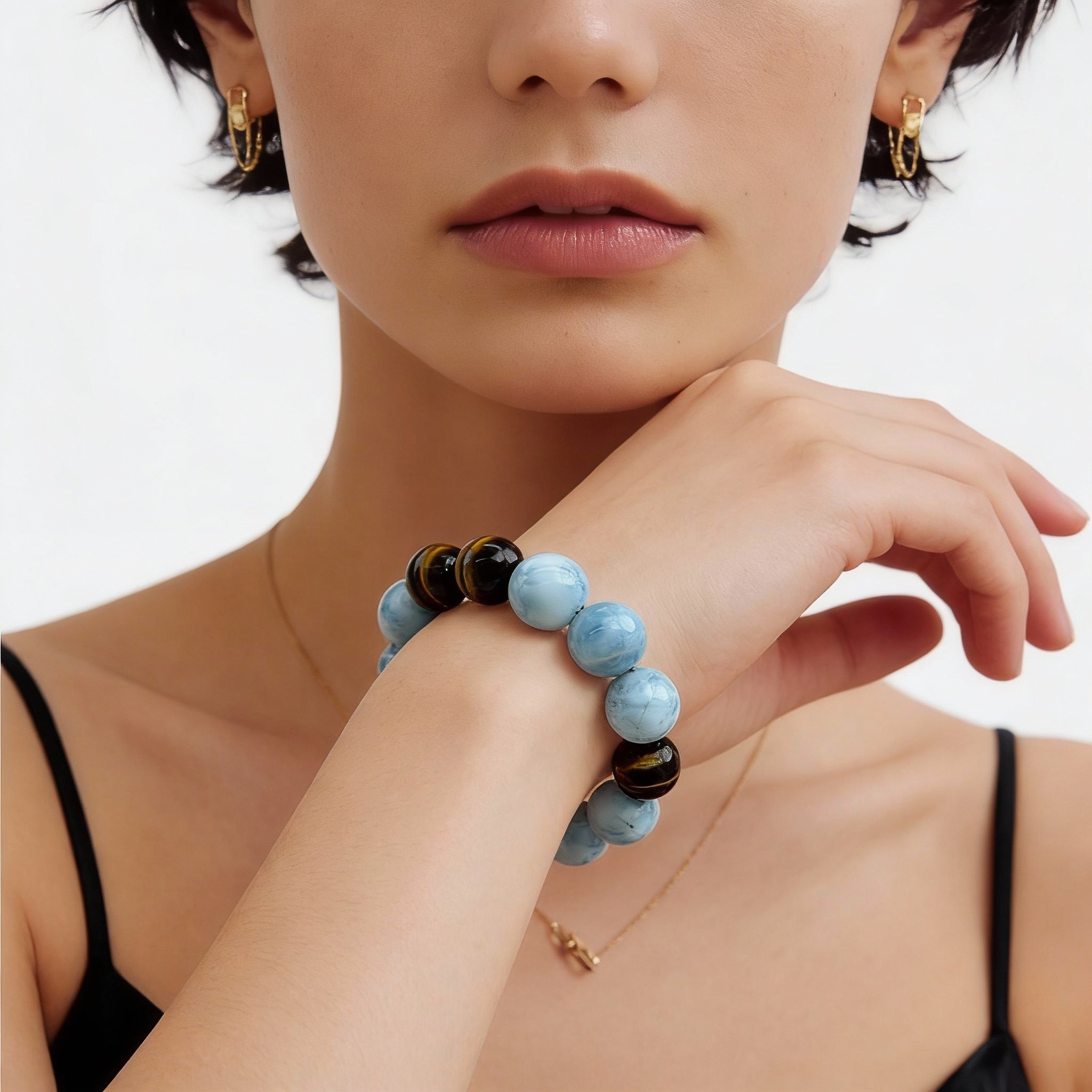 Larimar Tiger’s Eye Harmony Bracelet