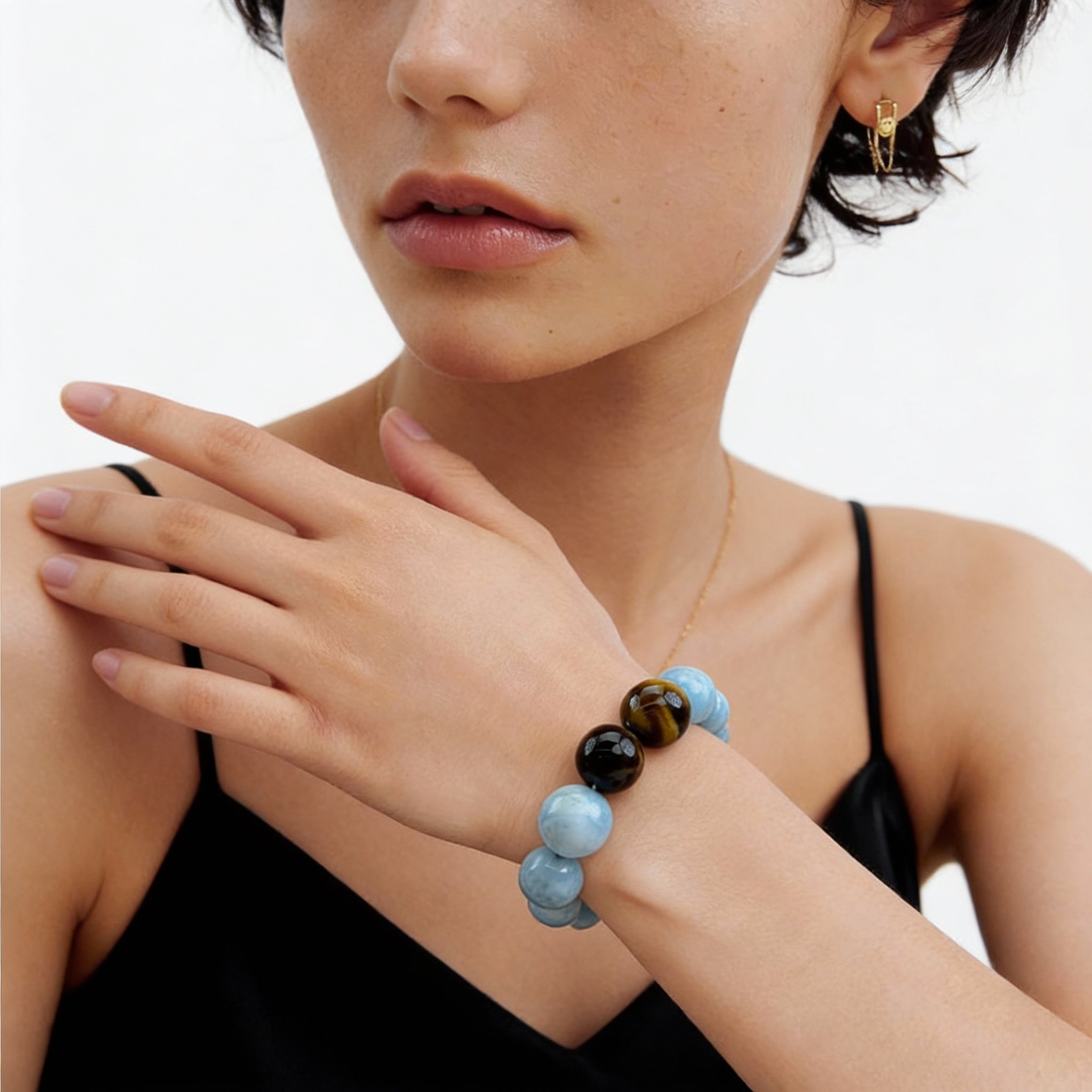 Larimar Tiger’s Eye Harmony Bracelet