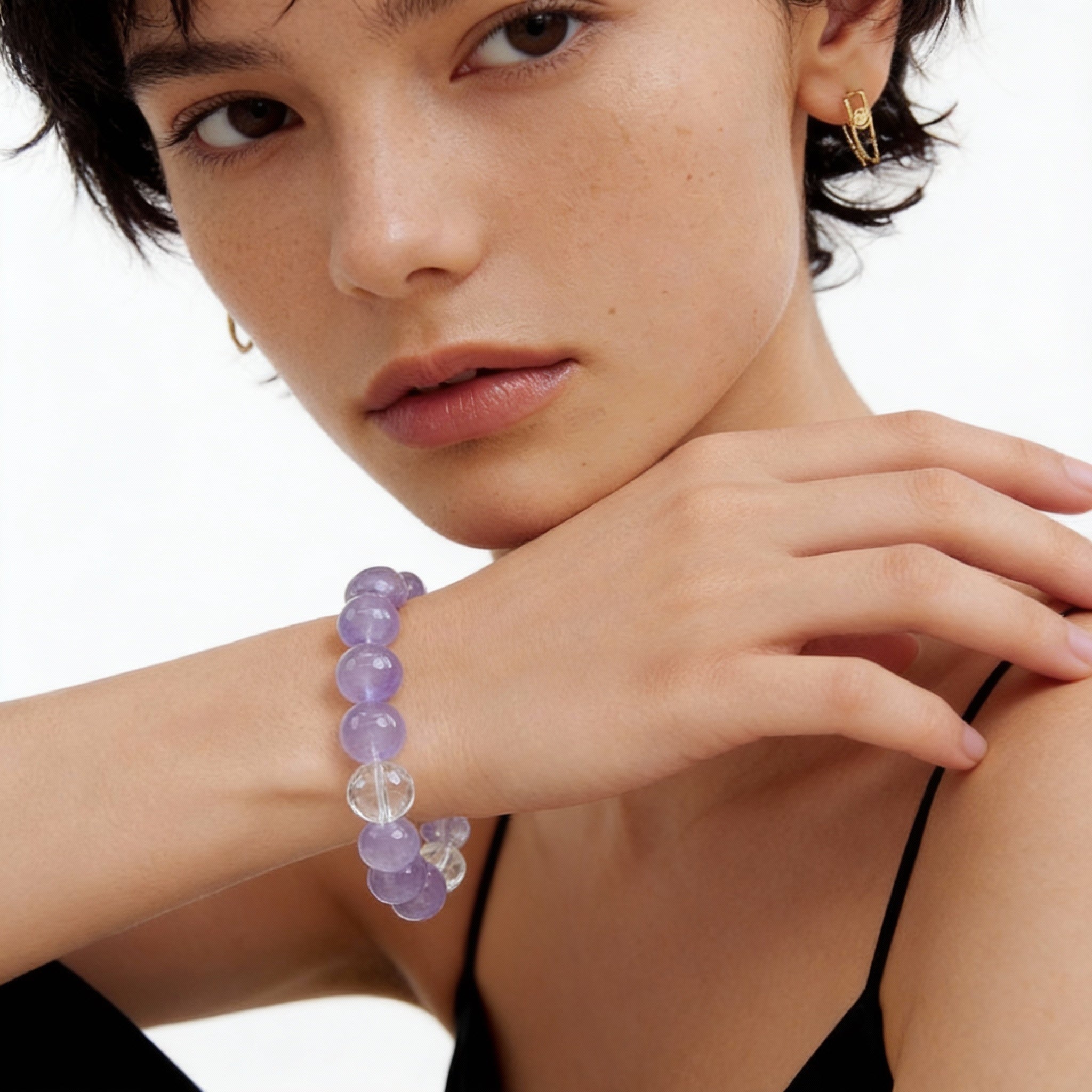 Amethyst Clear Quartz Harmony Bracelet