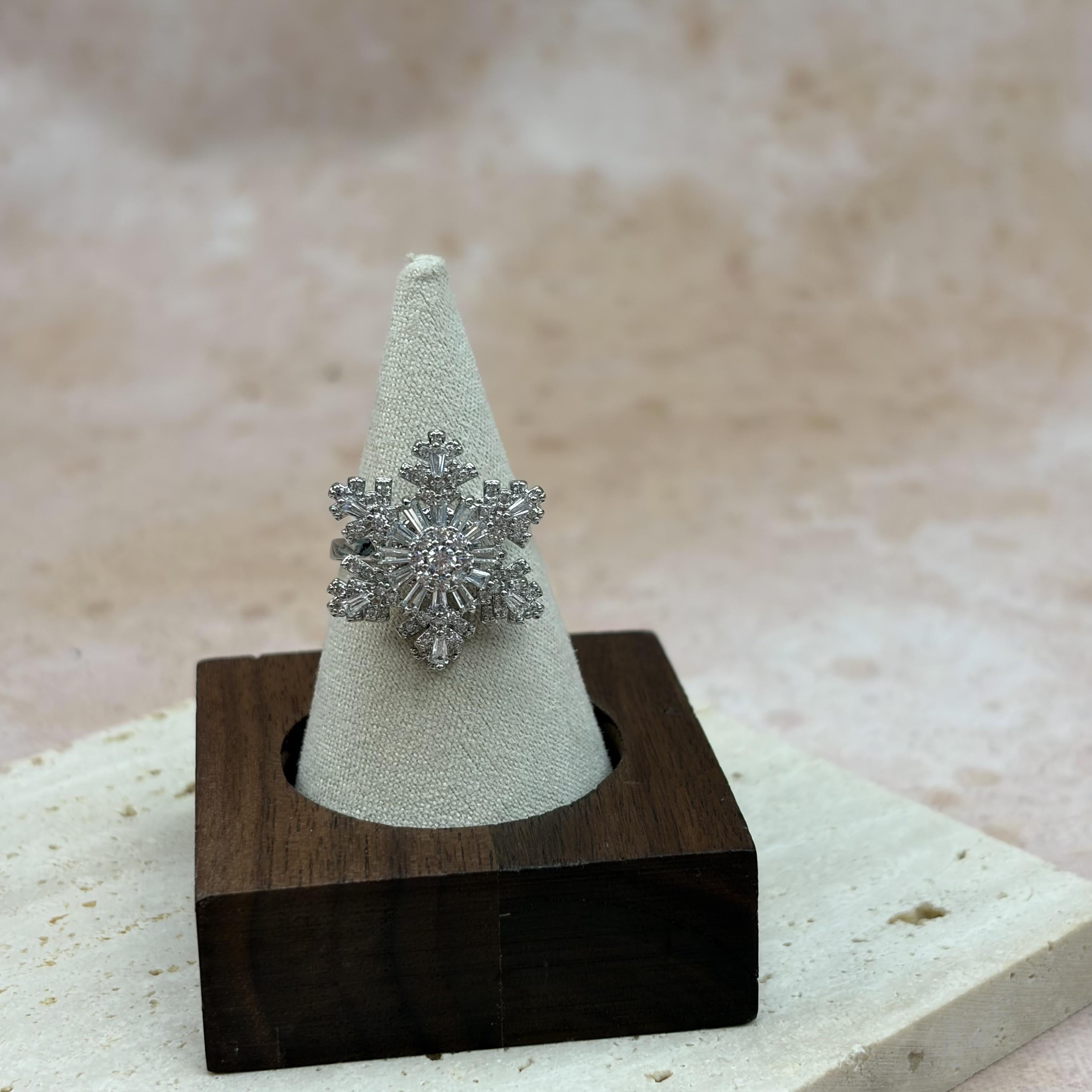 White Topaz Clear Quartz Serenity Ring