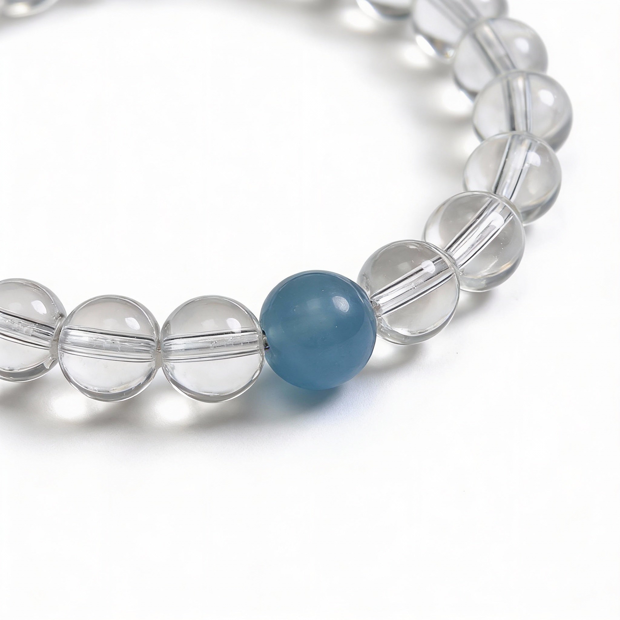 Clear Quartz Blue Chalcedony Healing Clarity Bracelet