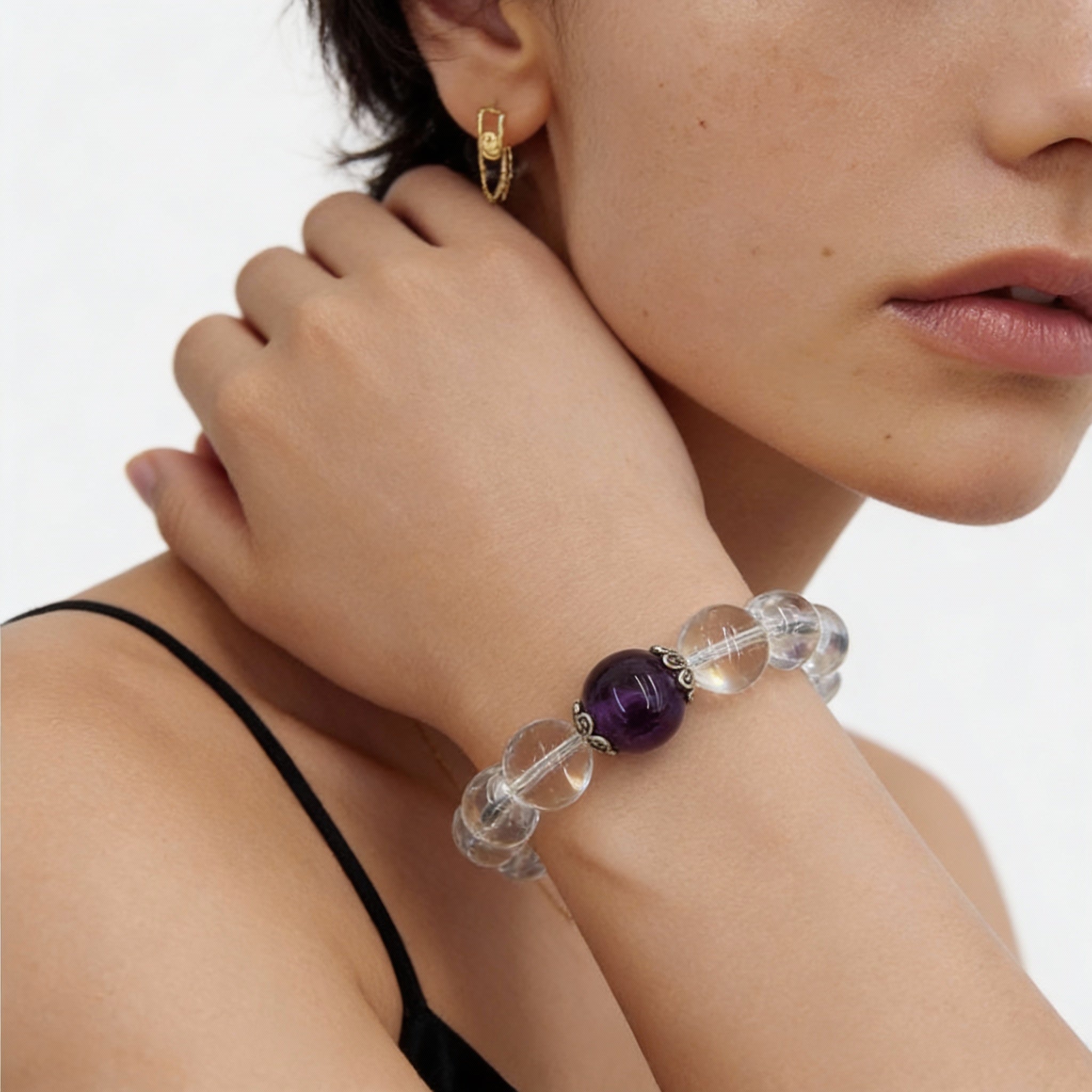 Amethyst Smoky Quartz Protection Bracelet
