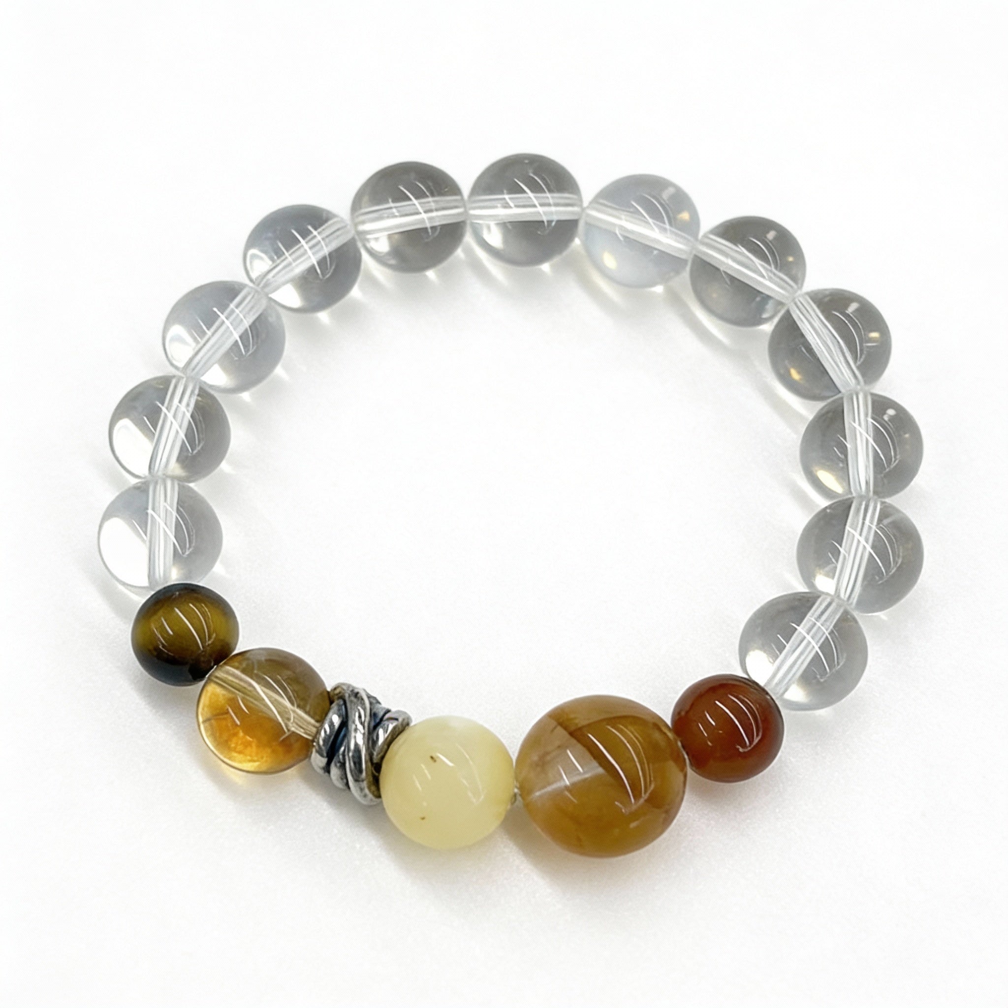 Citrine Tiger Eye Smoky Quartz Abundance Bracelet
