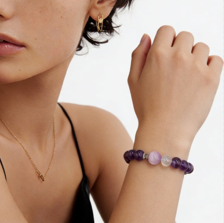 Amethyst Rose Quartz Love Serenity Bracelet