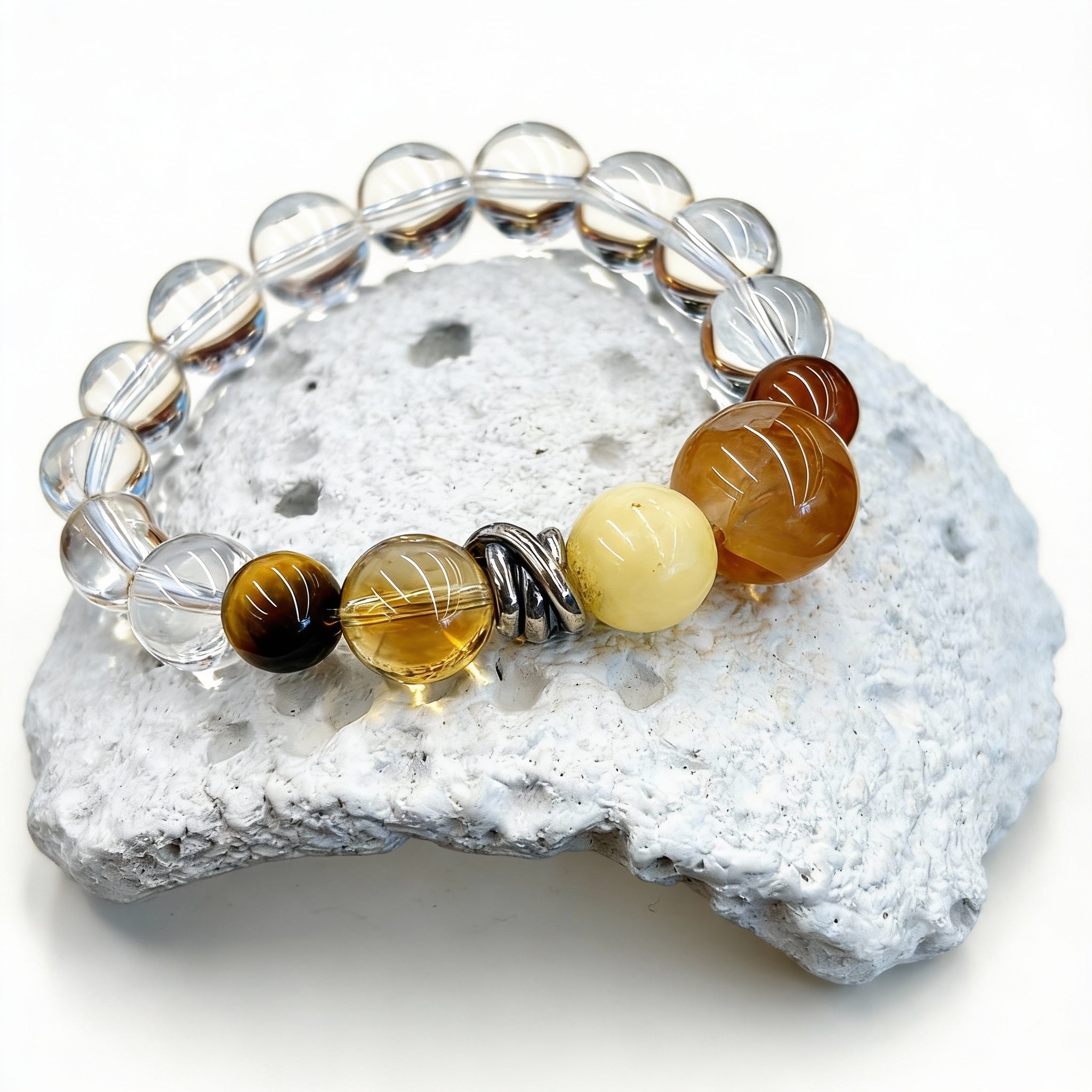 Citrine Tiger Eye Smoky Quartz Abundance Bracelet