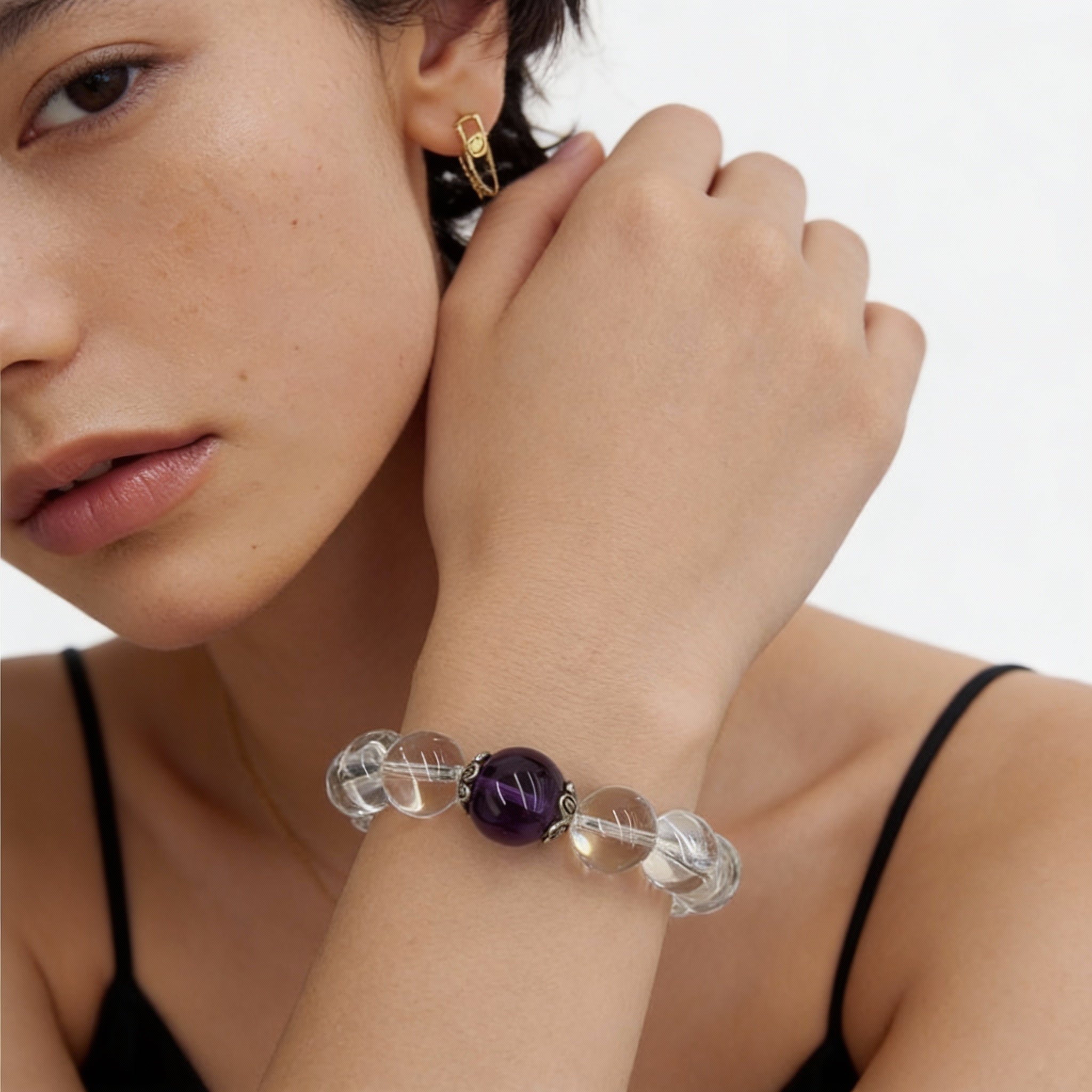 Amethyst Smoky Quartz Protection Bracelet