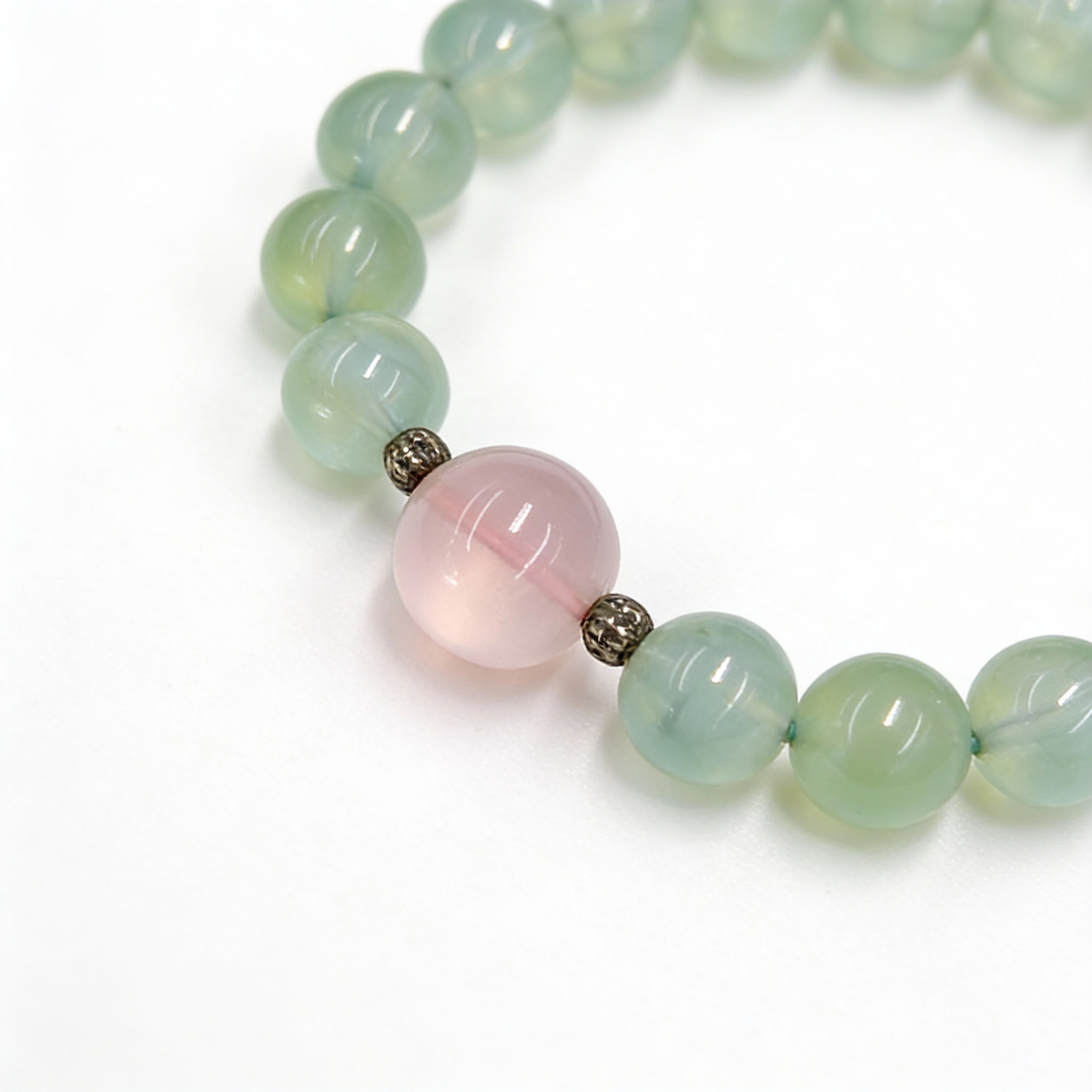 Green Fluorite Rose Quartz Clarity Love Harmony Bracelet