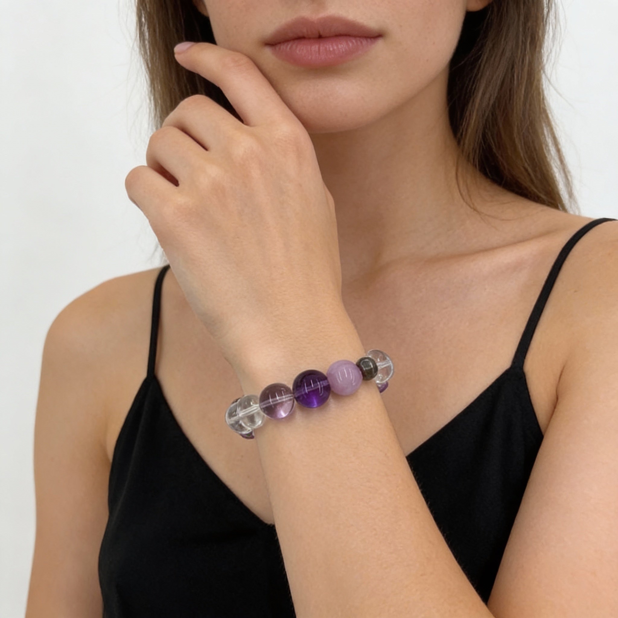 Amethyst Rose Quartz Clarity Love Bracelet