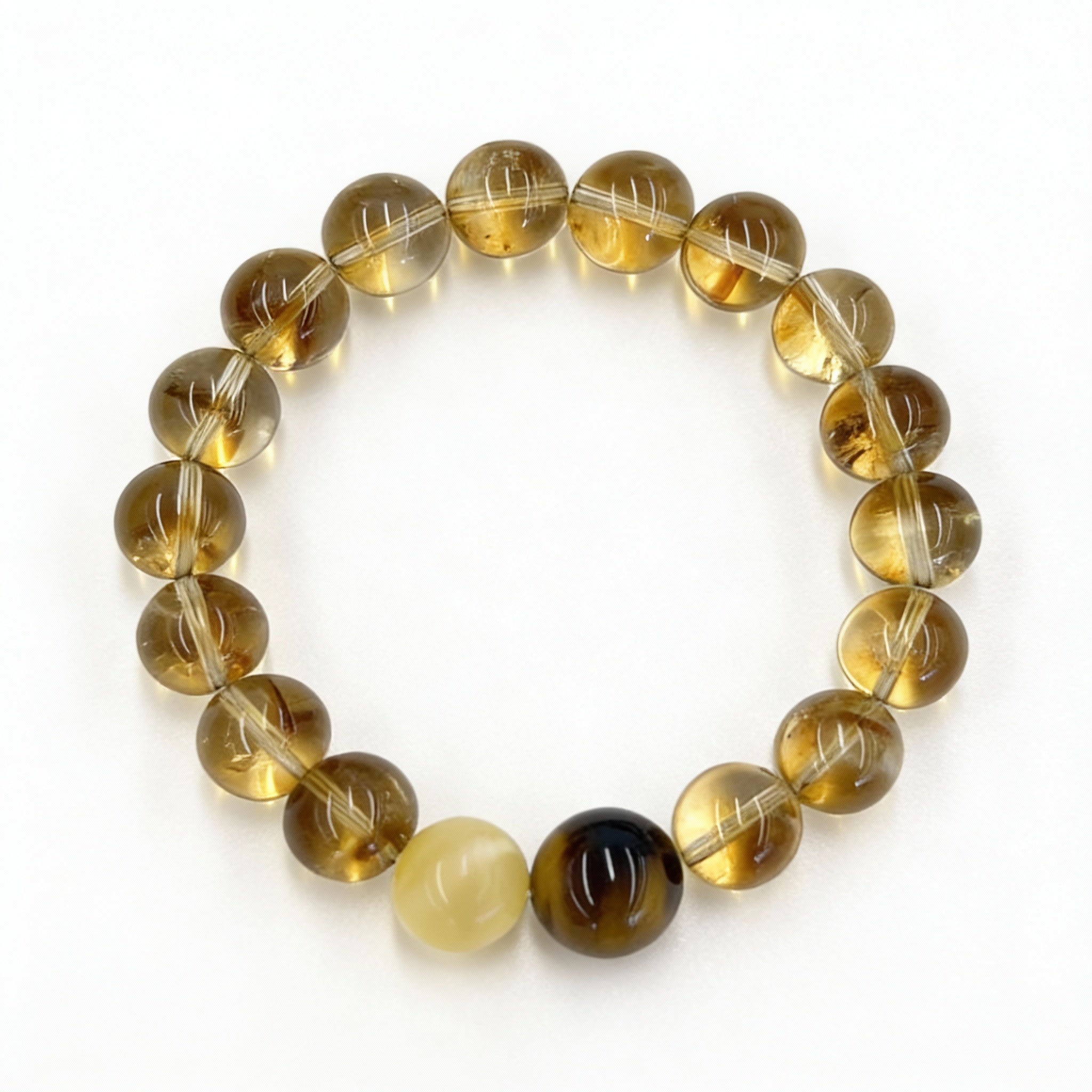 Golden Rutilated Quartz Tiger Eye Abundance Bracelet