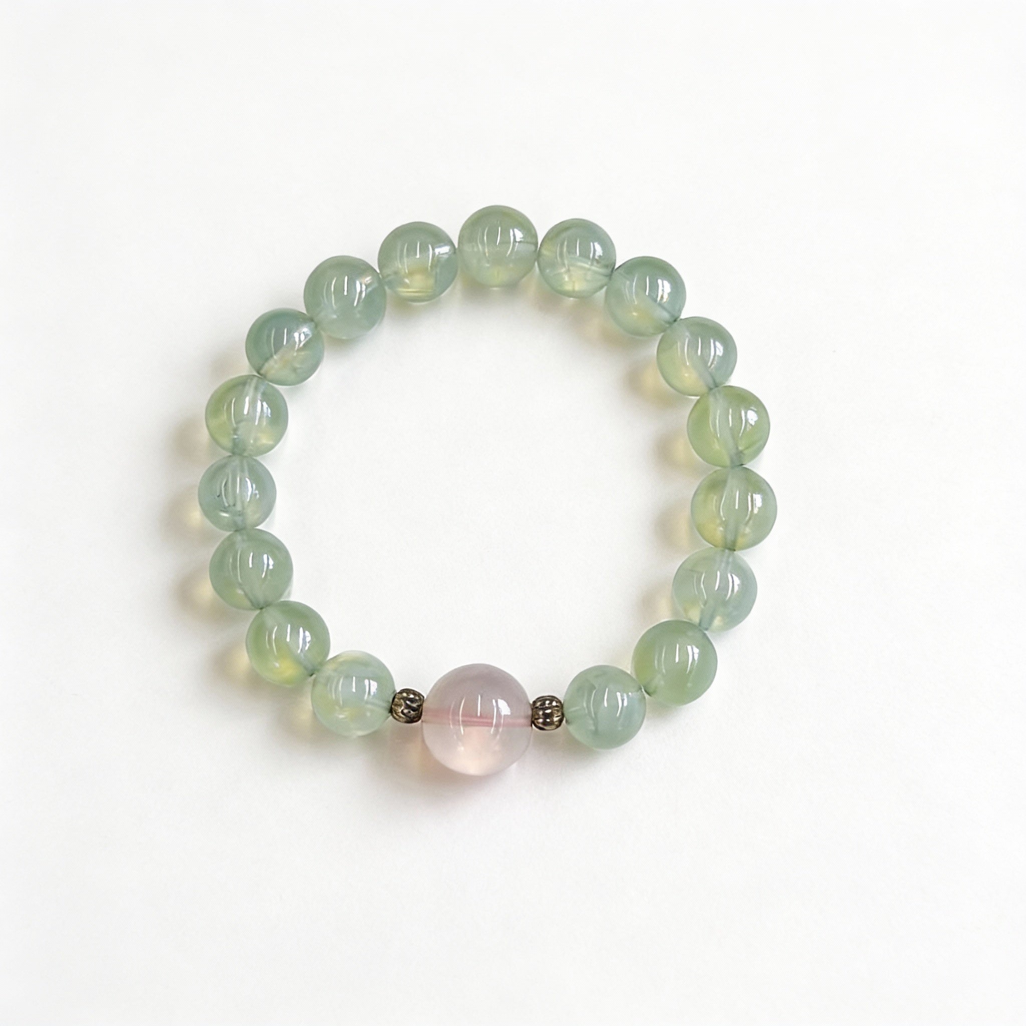 Green Fluorite Rose Quartz Clarity Love Harmony Bracelet