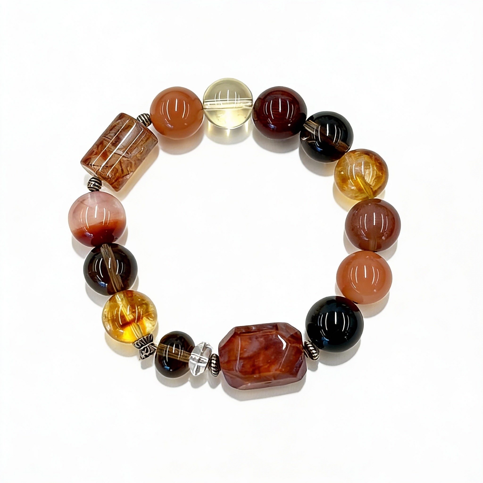 Citrine Garnet Rutilated Quartz Abundance Bracelet