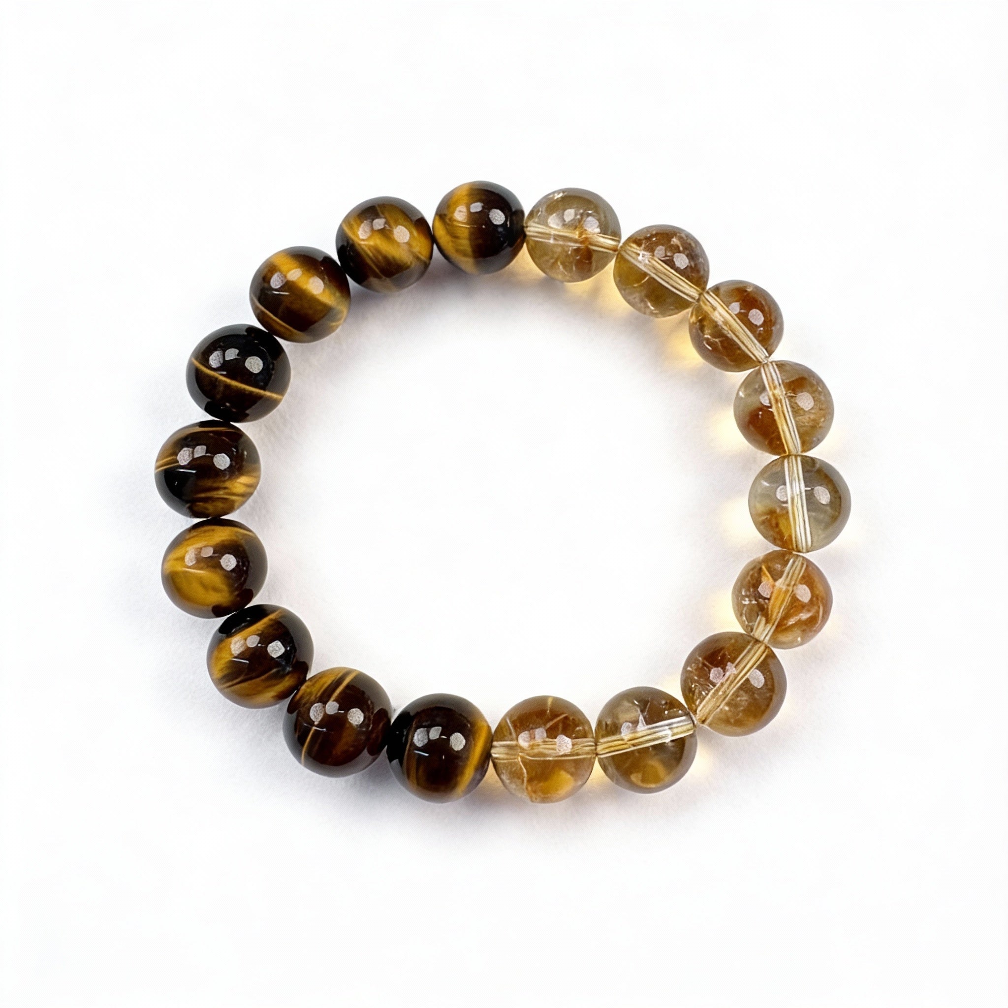 Tiger Eye Citrine Strength Wealth Confidence Bracelet