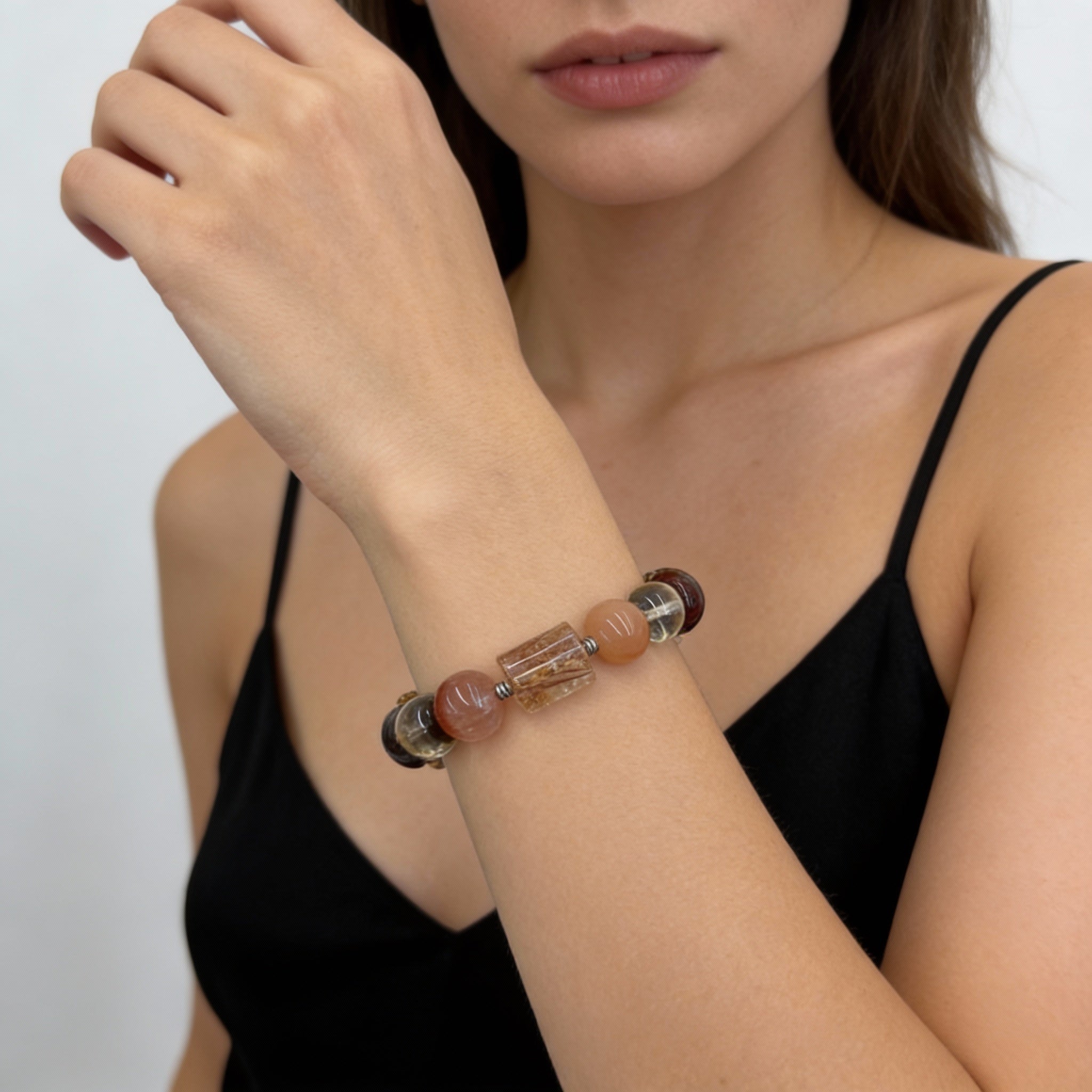 Citrine Garnet Rutilated Quartz Abundance Bracelet