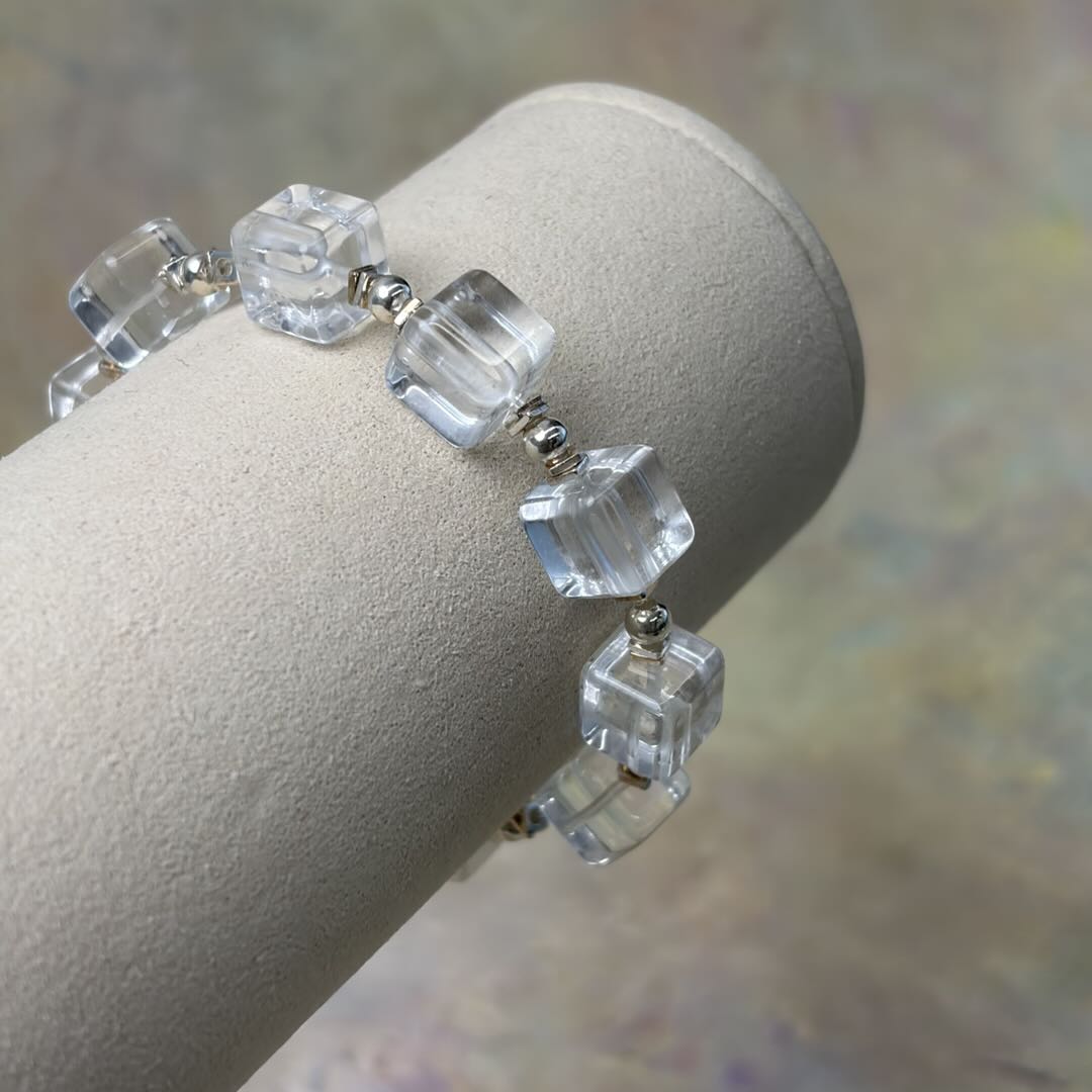 Clear Quartz Square Balance Protection Bracelet