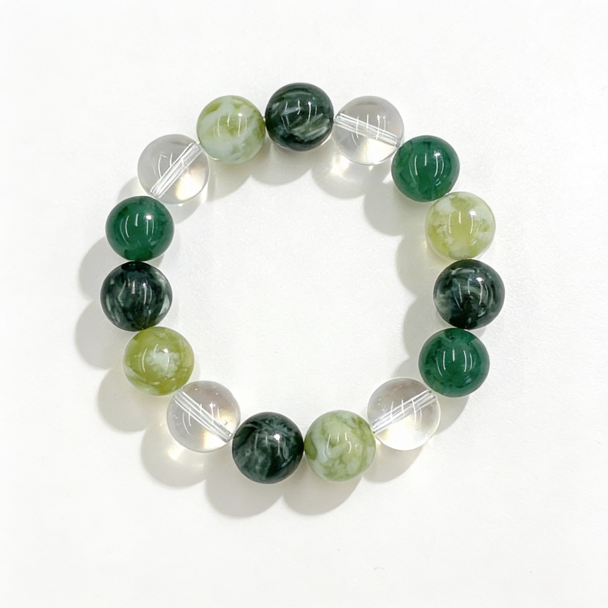 Green Jade Moss Agate Abundance Bracelet