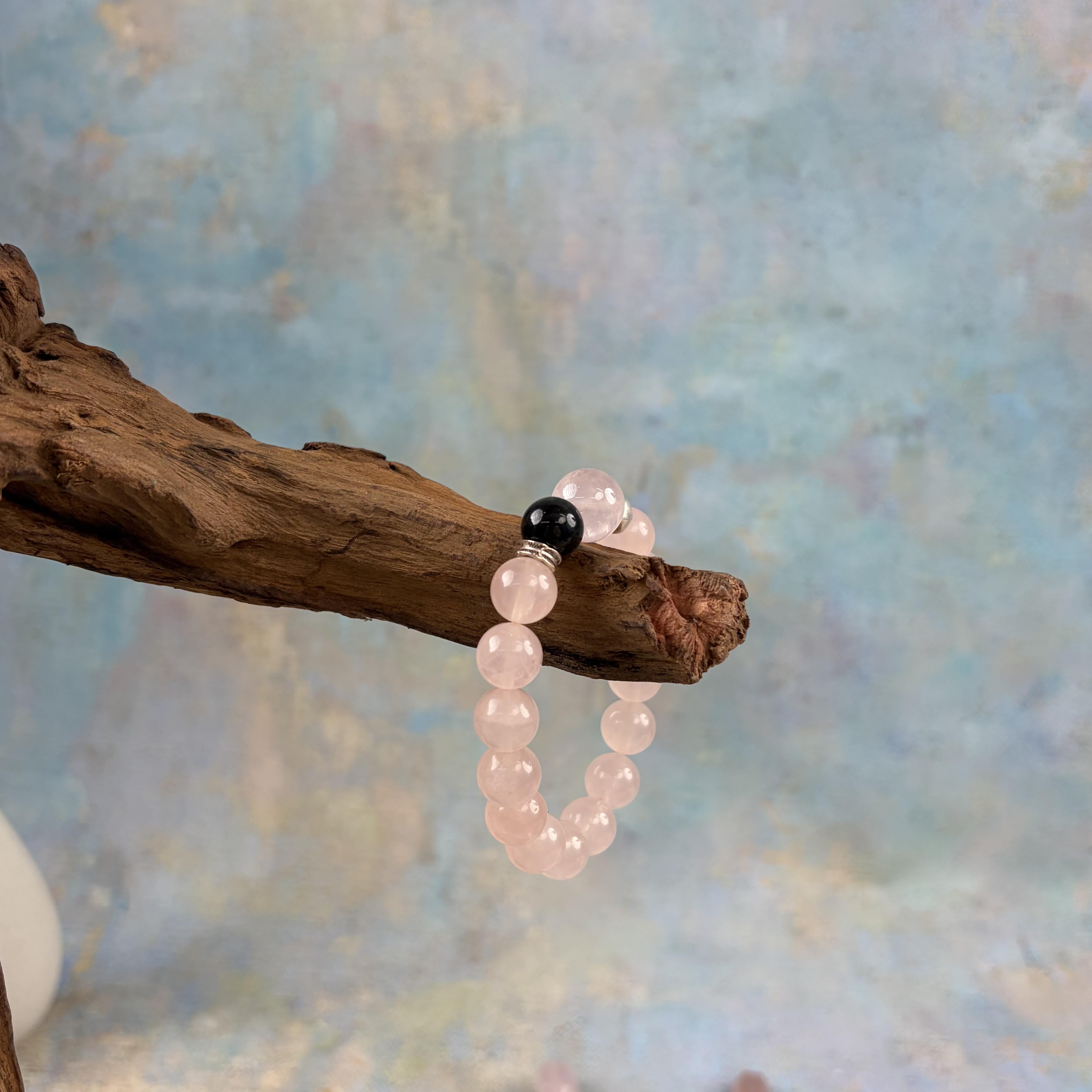Rose Quartz Obsidian Love Protection Bracelet