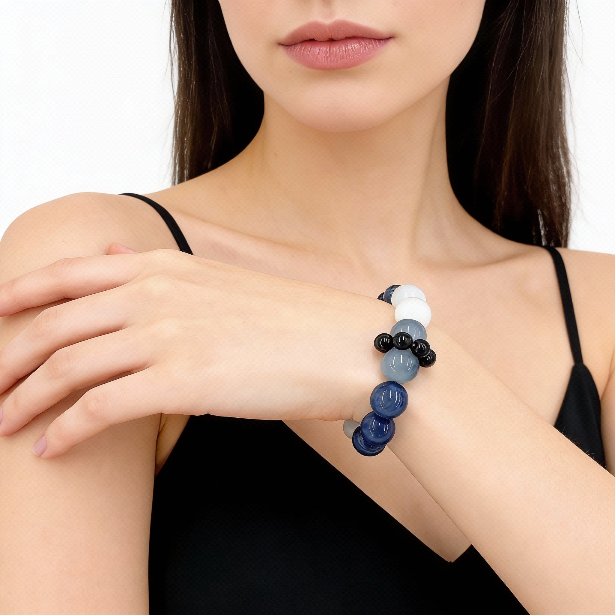 Kyanite Moonstone Protection Focus Calm Bracelet